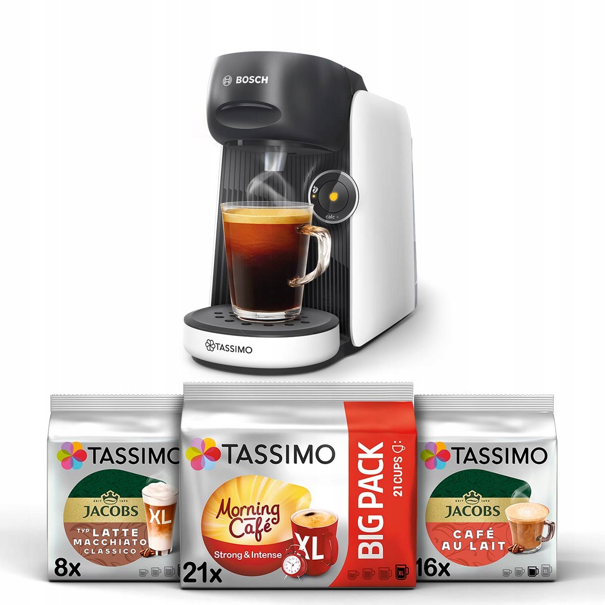 Ekspres kapsułkowy Bosch Tassimo Finesse Biały 3x Tassimo