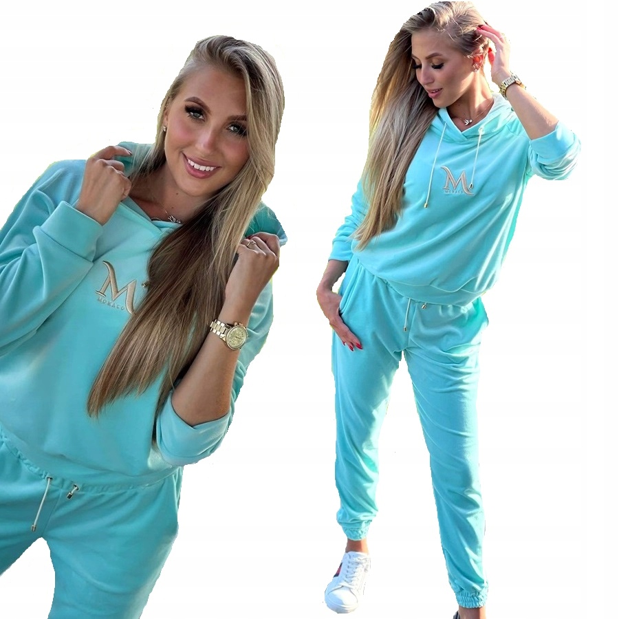 

Dres Monaco Mięta komplet damski welur 38/M