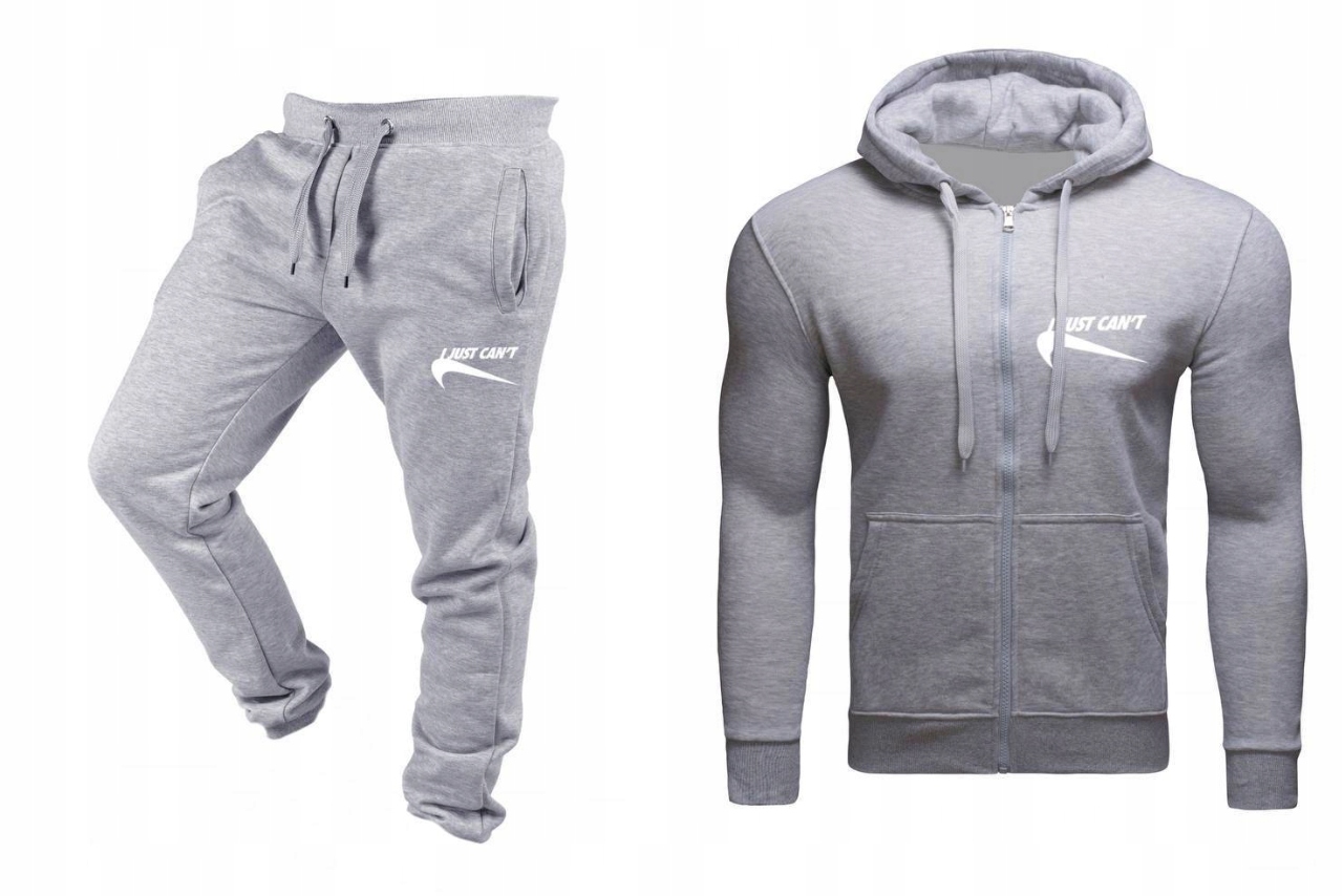 Tepláková Souprava Teplákovka I Just Can't Pánská Rozepínací Šedá M