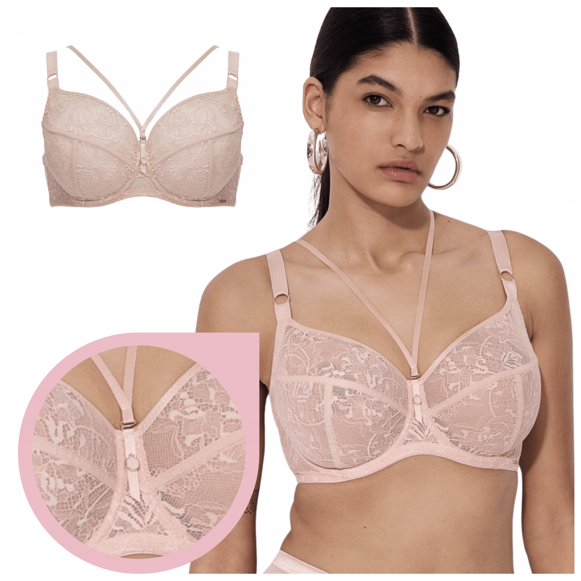 Alles Chiara M Podprsenka béžová měkká podprsenka s měkkými krajkovými proužky 70K