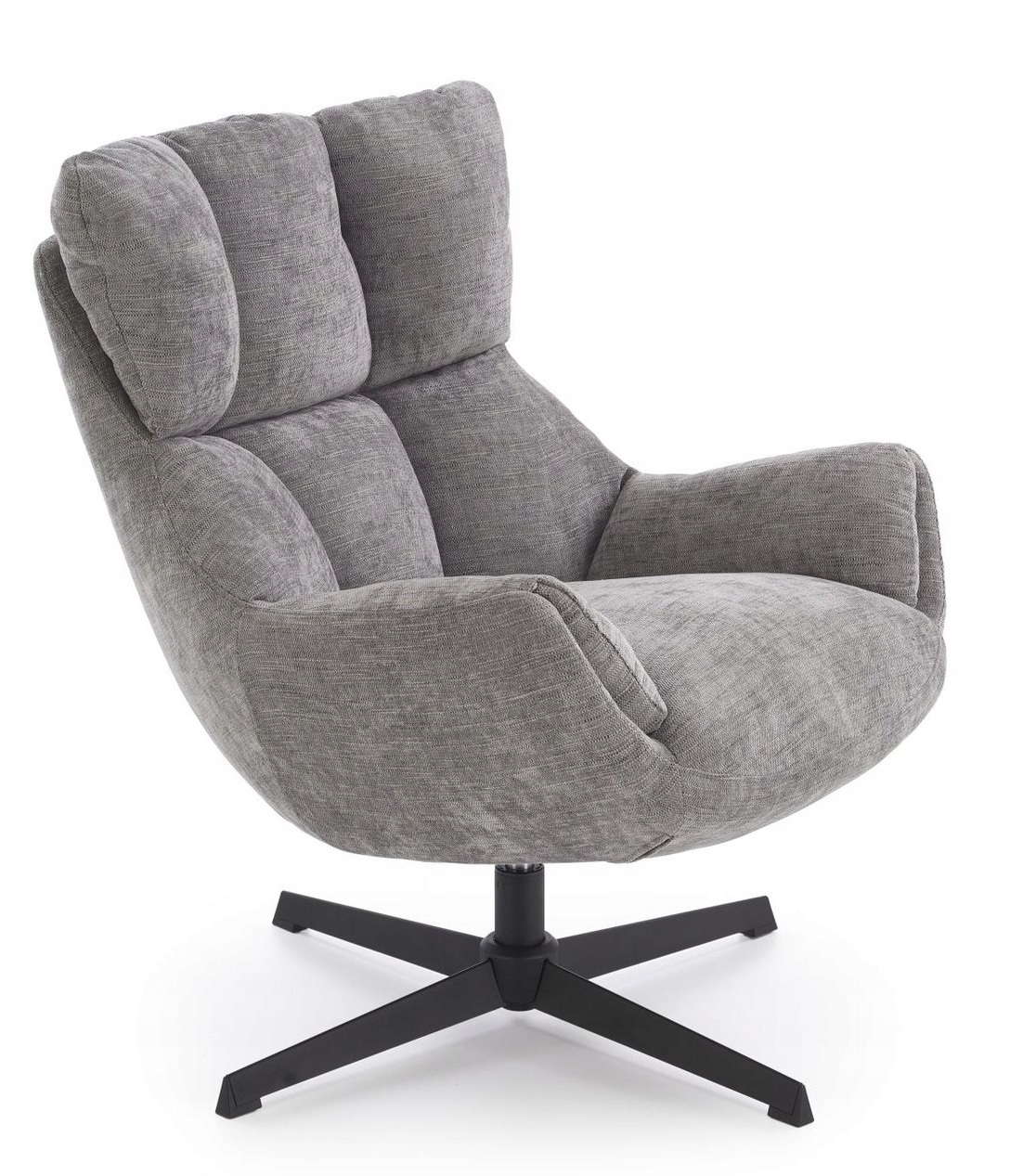 Fotel Orinoko obrotowy popielaty do salonu, gabinetu