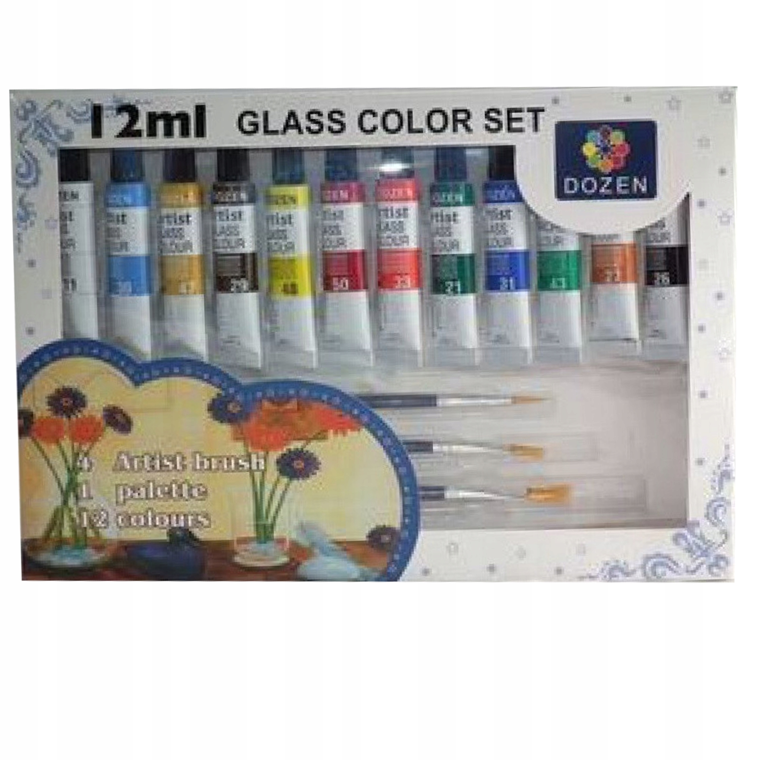 

Farby Witrażowe Do Szkła W Tubkach 12ml Z Pędzlami