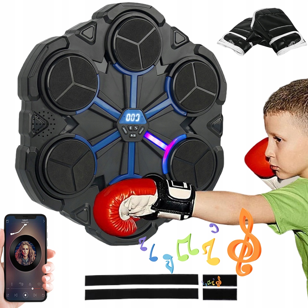 Music Boxing Machine Boxovací Stěna Hudební Štít Bluetooth 9 Rychlostí