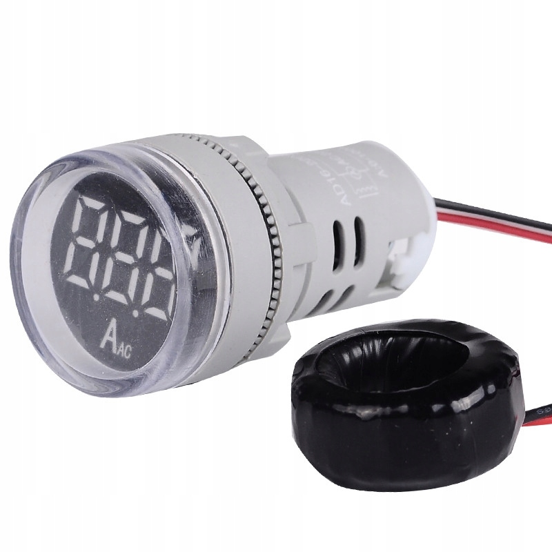 KONTROLKA LED ŻÓŁTA MIERNIK AMPEROMIERZ 29mm/22mm prąd 100A