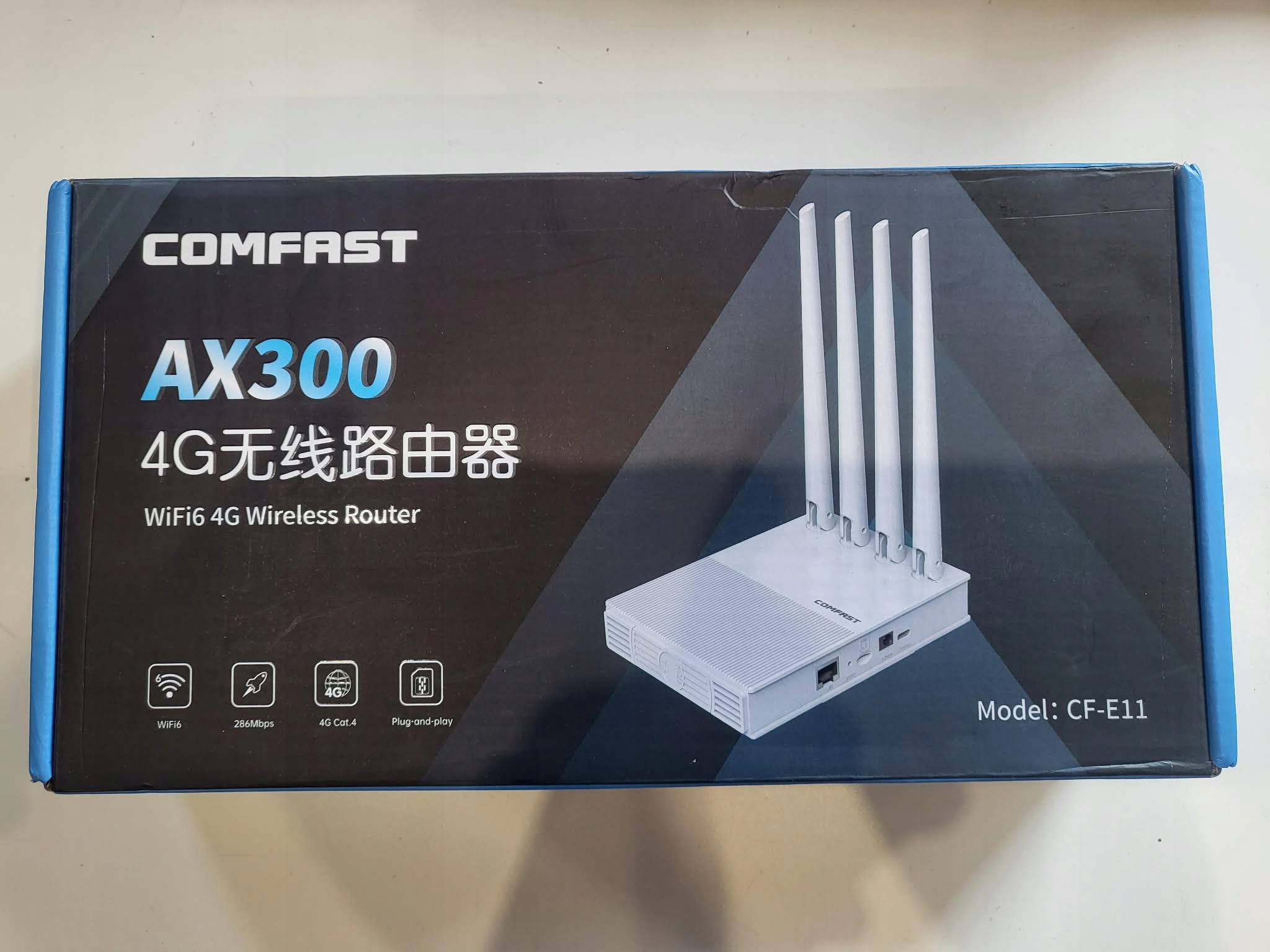 Router WiFi Comfast 4G Lte 300Mbps Wifi6 4 Anteny