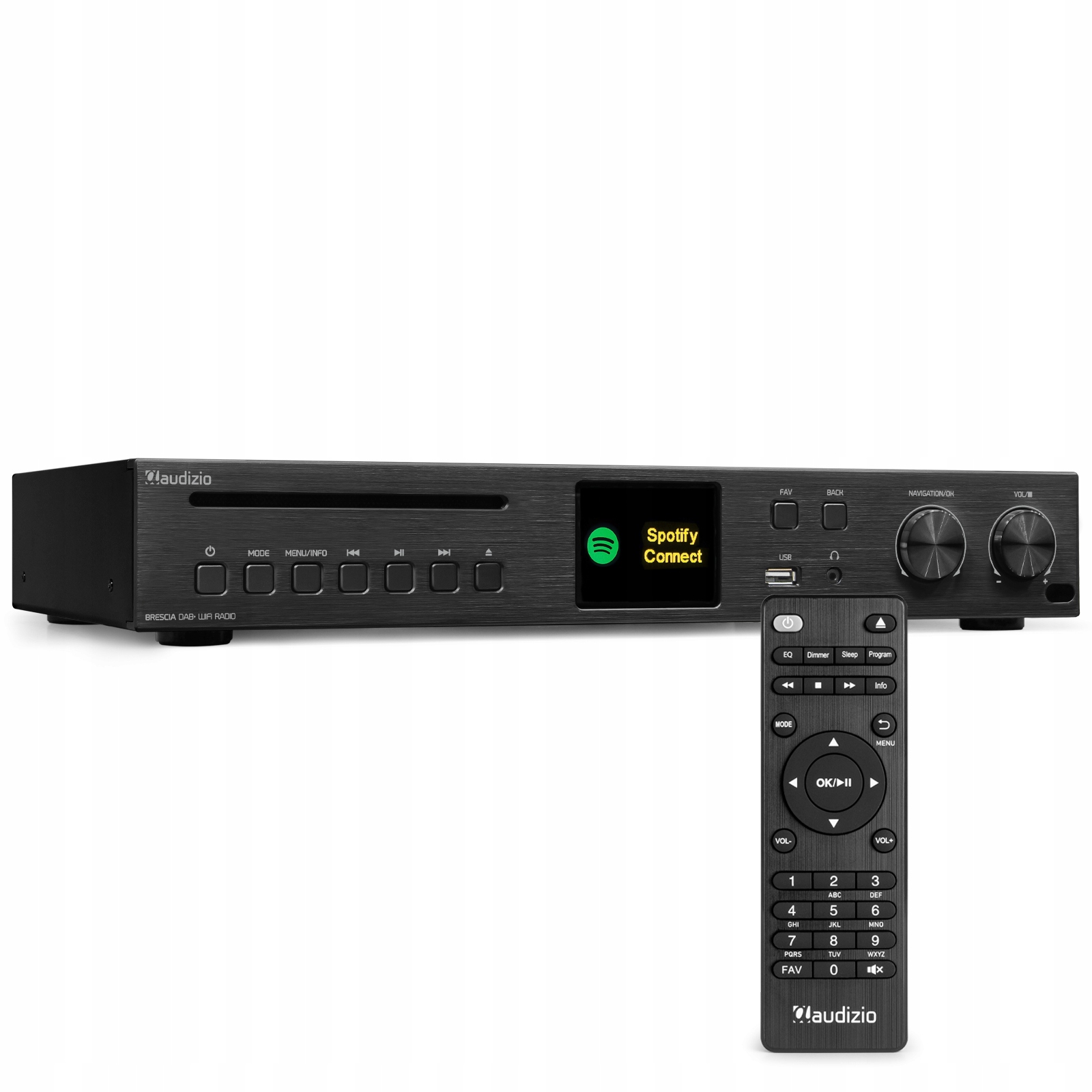 Internetowe radio FM DAB+ CD BT USB pilot domowe Złącza USB