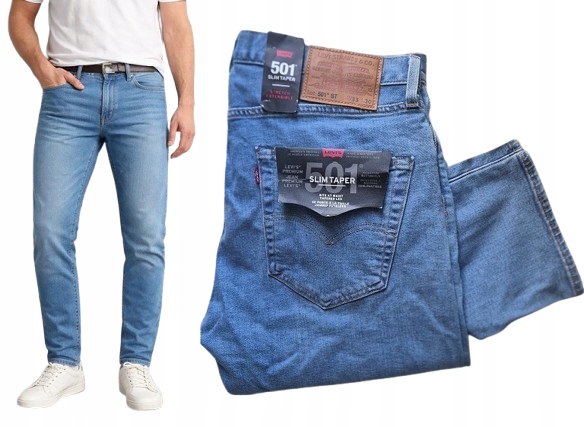 pánské kalhoty Levi's 501 St Slim Taper W33 L30 33x30 Premium světlé