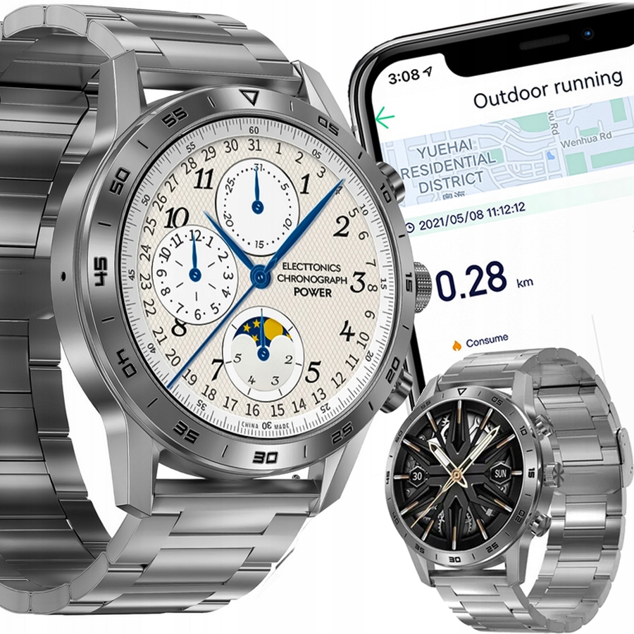 SMARTWATCH ZEGAREK POLSKIE MENU PL SPORT ROZMOWY SMART WATCH MĘSKI PULS