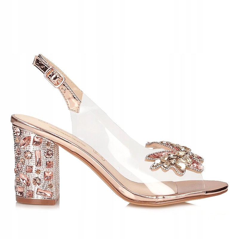 Elegantní silikonové sandály na podpatku S.Barski MR51-701 Rose