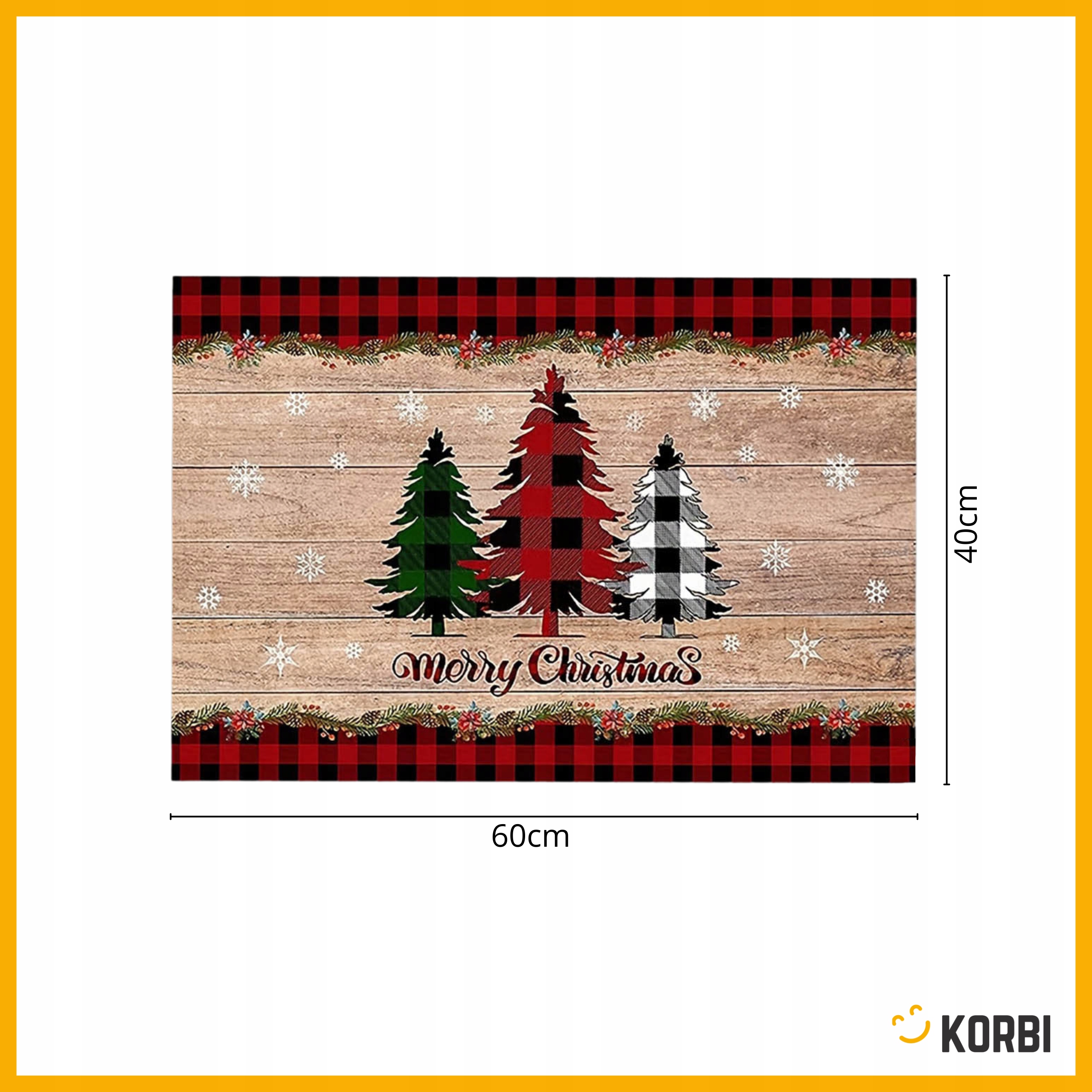 WYCIERACZKA ŚWIĄTECZNA POD DRZWI WEJŚCIOWA WEWNĘTRZNA MATA OZDOBNA 40X60CM Marka Korbi