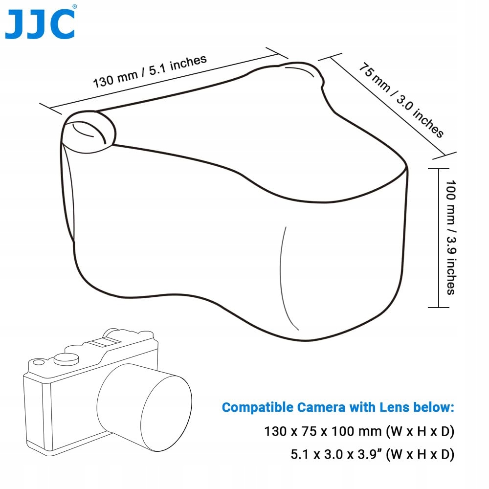 JJC Neoprenowa Torba Na Aparat Leica Q3 Q2 Q EOS R7 R10 Do 130x75x100mm — miniatura 2