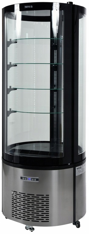 Witryna chłodnicza ekspozycyjna 400L LED 68x68x175cm czarna Yato YG-05098