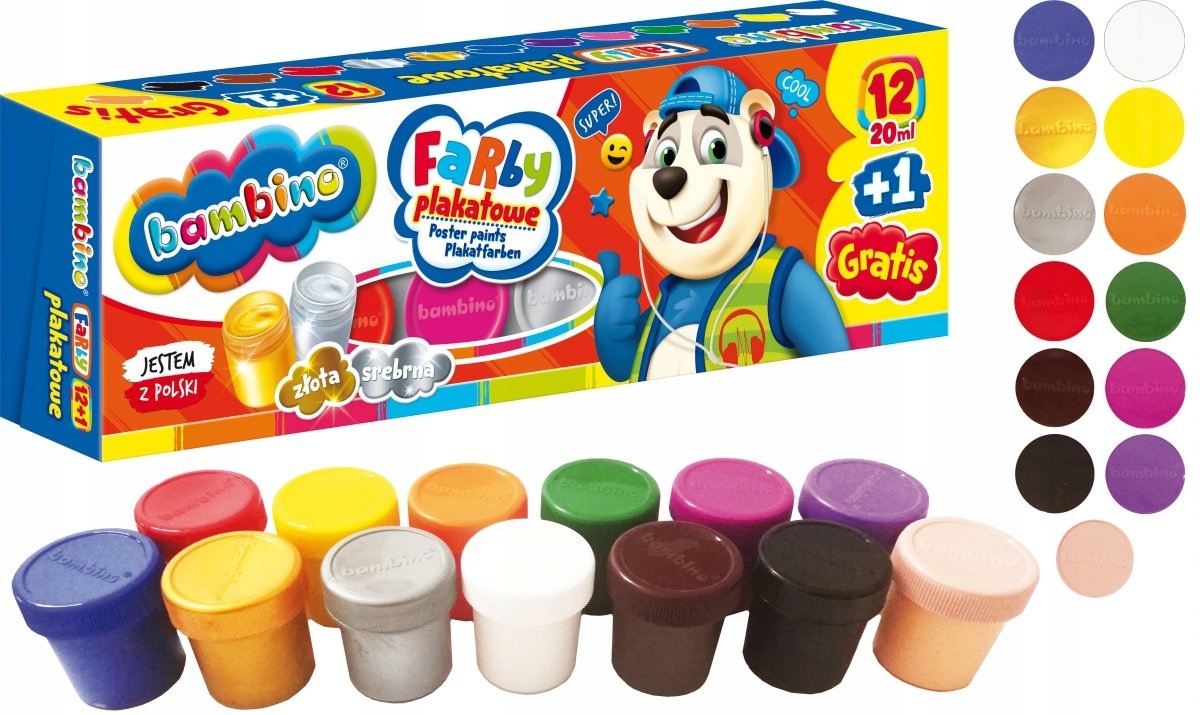 

Bambino Farby Plakatowe 12 Kol 1 20 ML