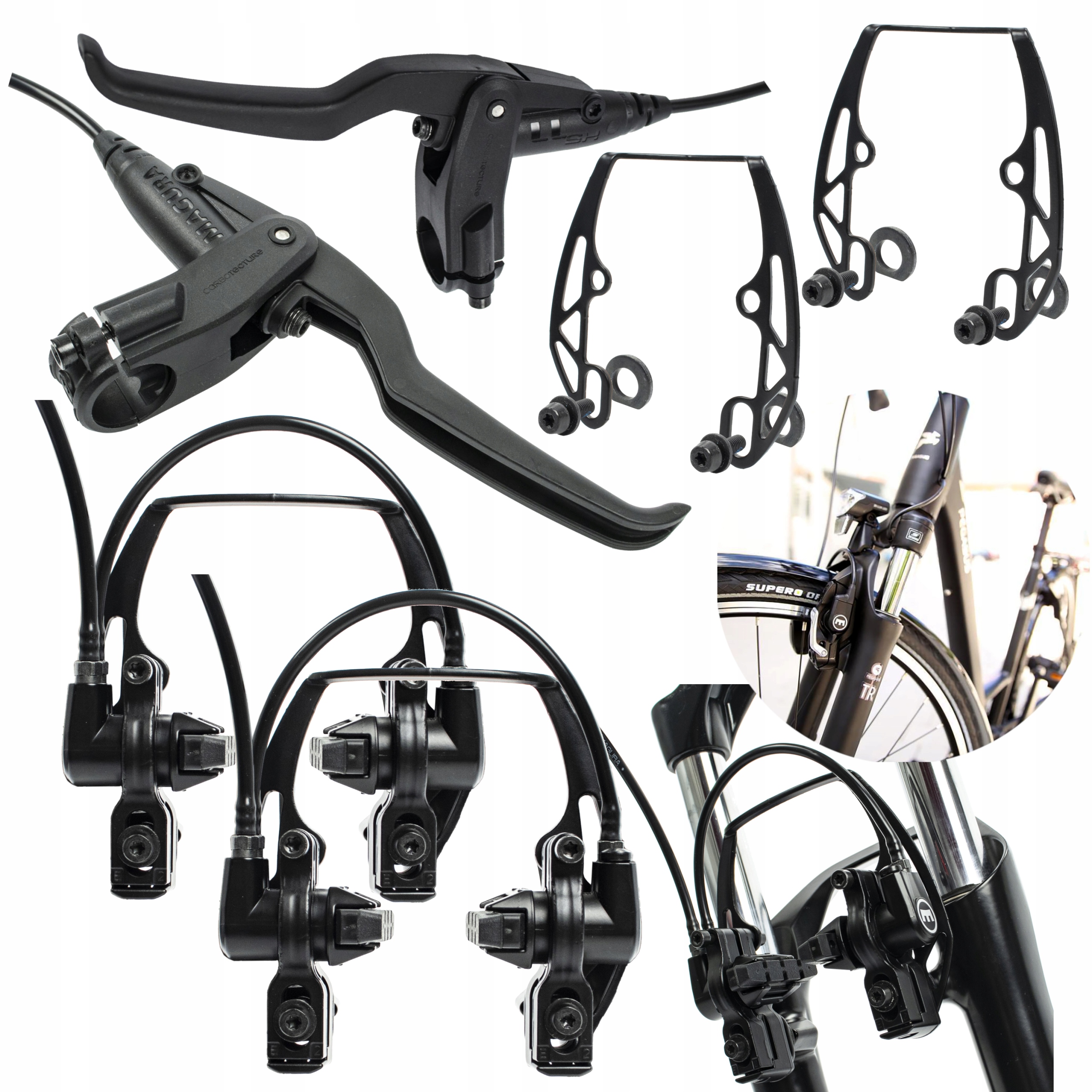 Cyklistické ráfkové brzdy Magura HS11 EVO2 hydraulické Komplet