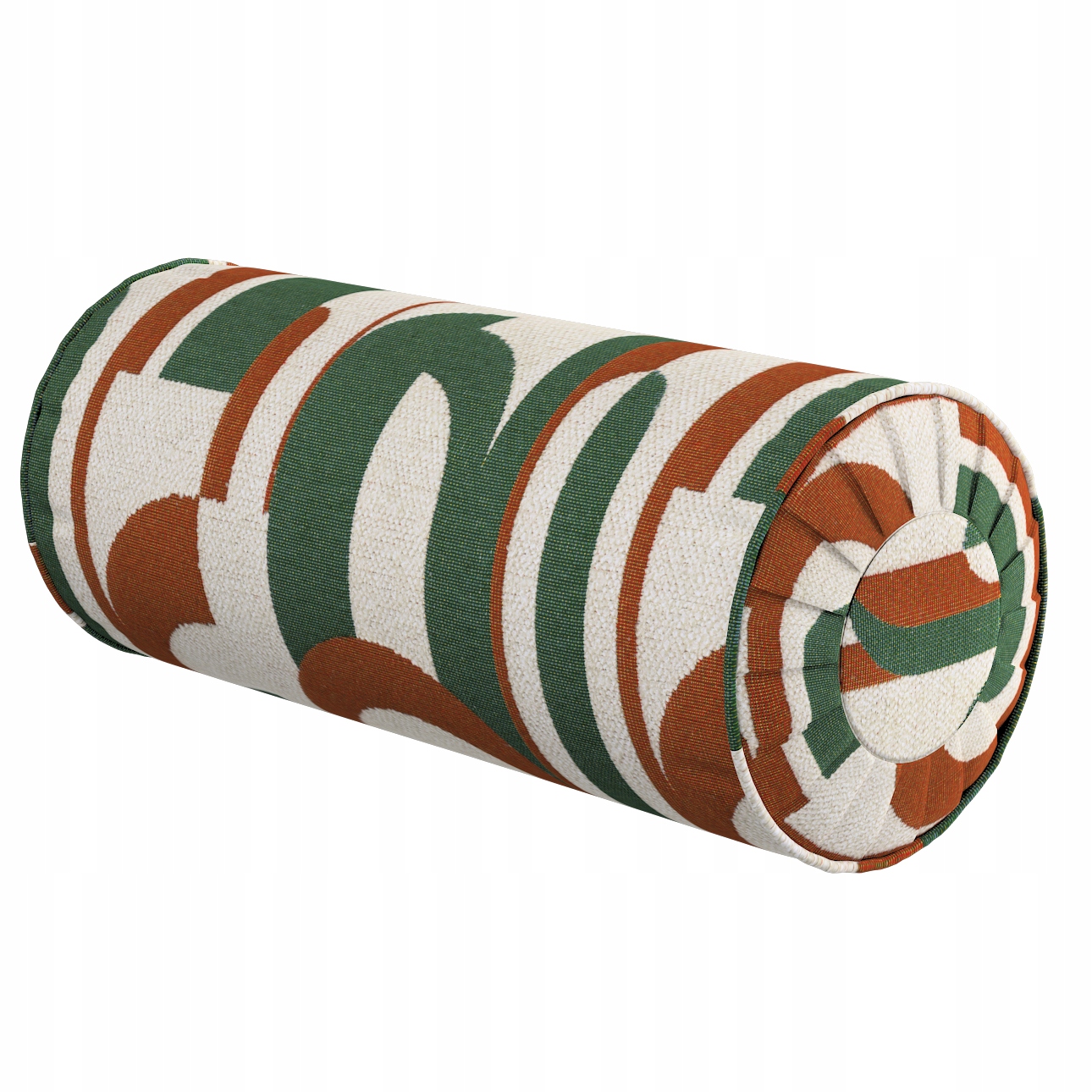 Polštář váleček s záložkami Ø20 x 50 cm zelený