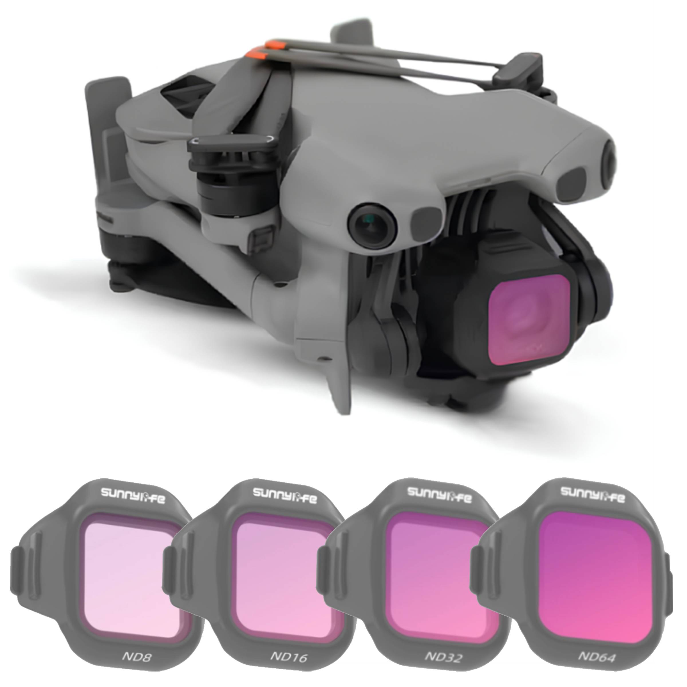 Sada 4 šedých filtrů pro dron Dji Mini 5 Pro ND8 ND16 ND32 ND64
