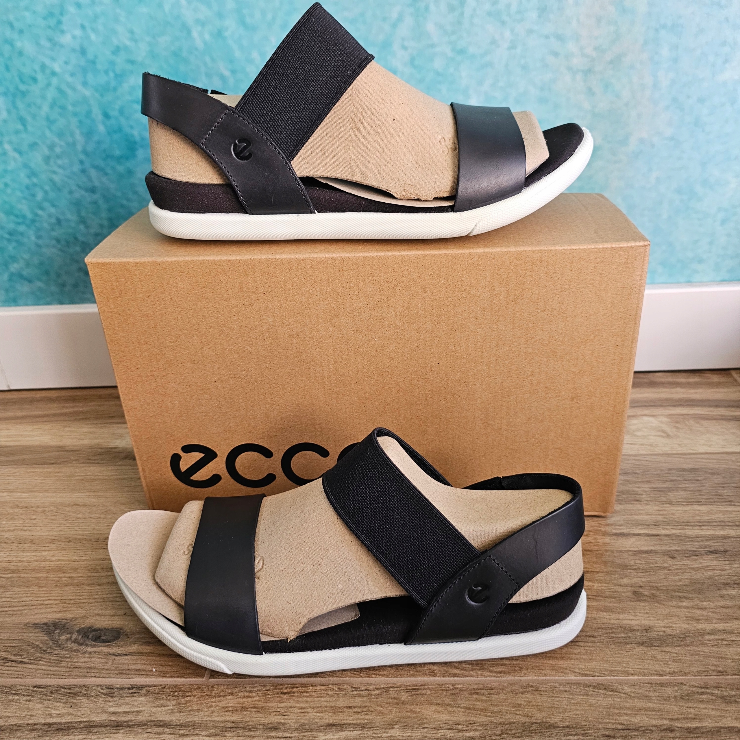 Ecco Damara Sandály Černé Kožené Dámské Elegantní 36