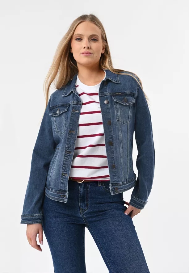 Niebieska damska krótka kurtka jeansowa Volcano J-luna S