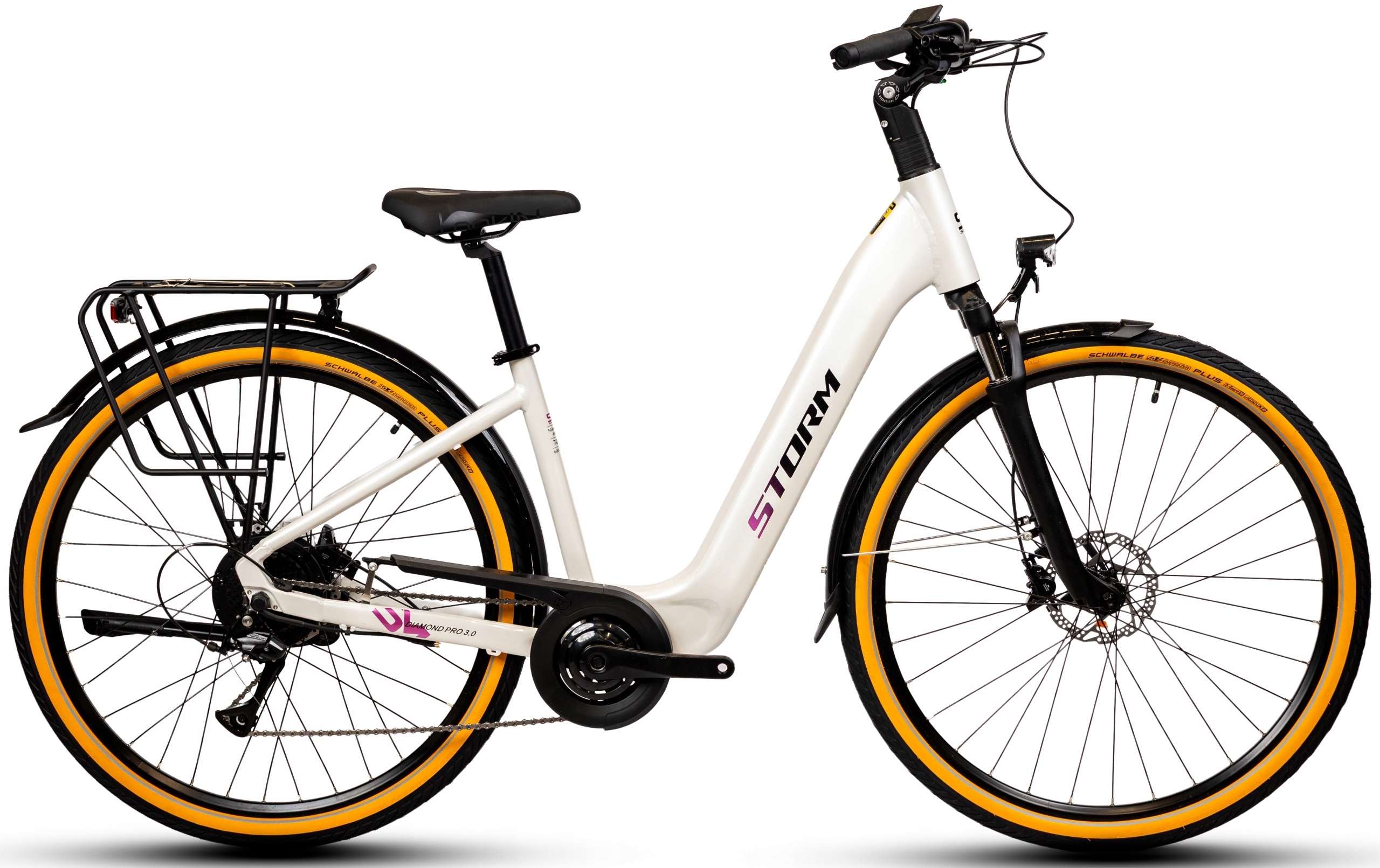 Rower Elektryczny damski Storm E-Diamond Pro 3.0 19 28 perła róż 2026