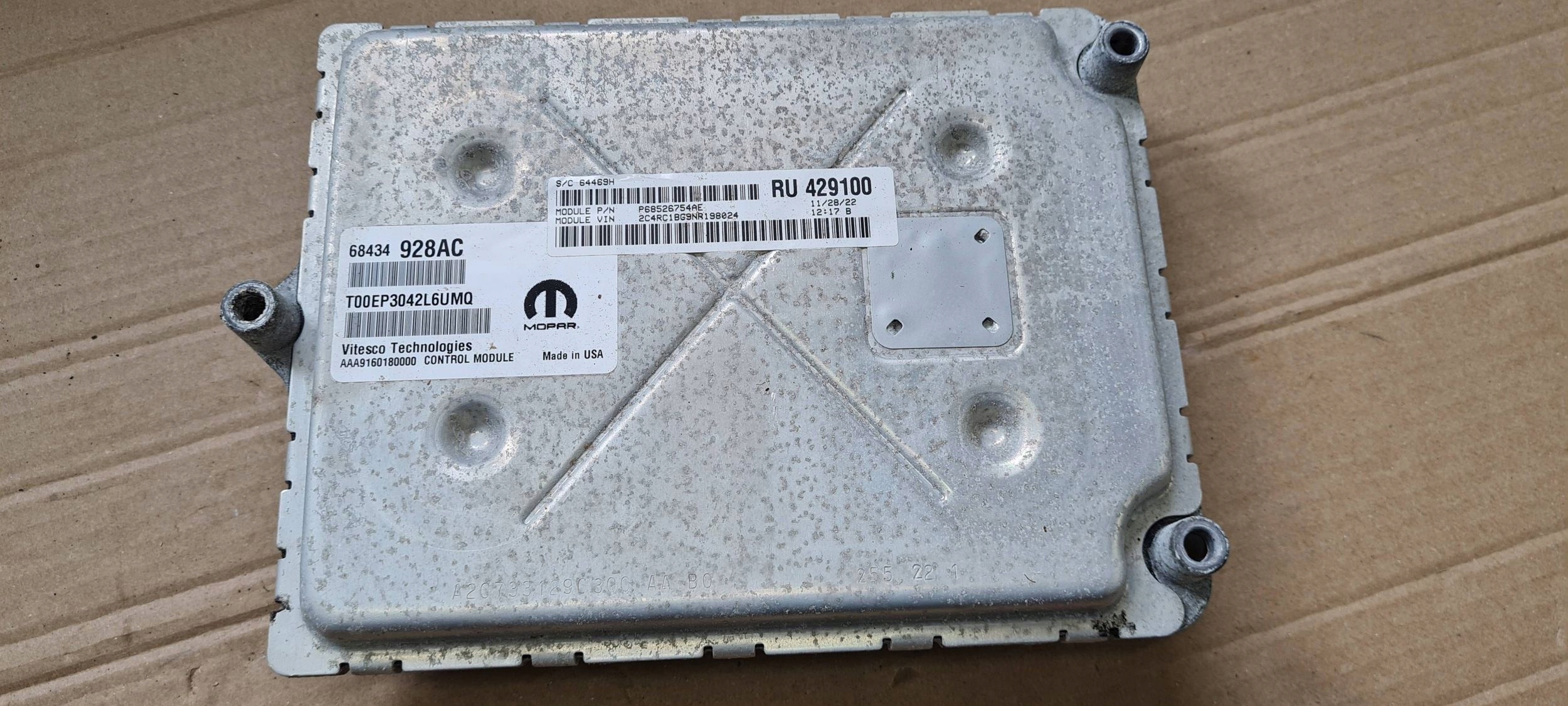 Chrysler Pacifica 2022 modulo Centralina Motore computer 3.6 V6 68434928AC