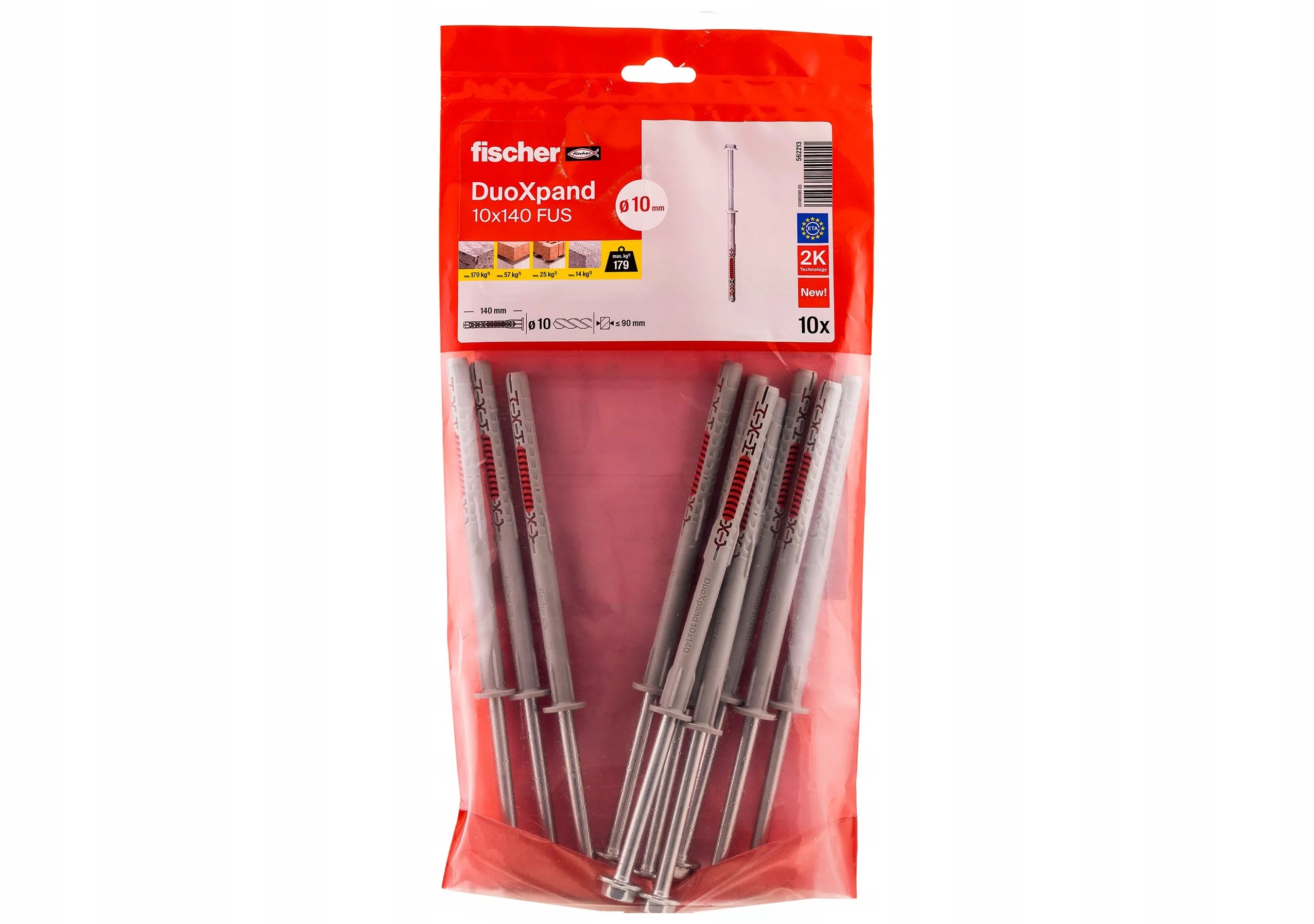 Fischer DuoXpand rámové hmoždinky 10x140 Fus pozinkovaná ocel 10 Ks