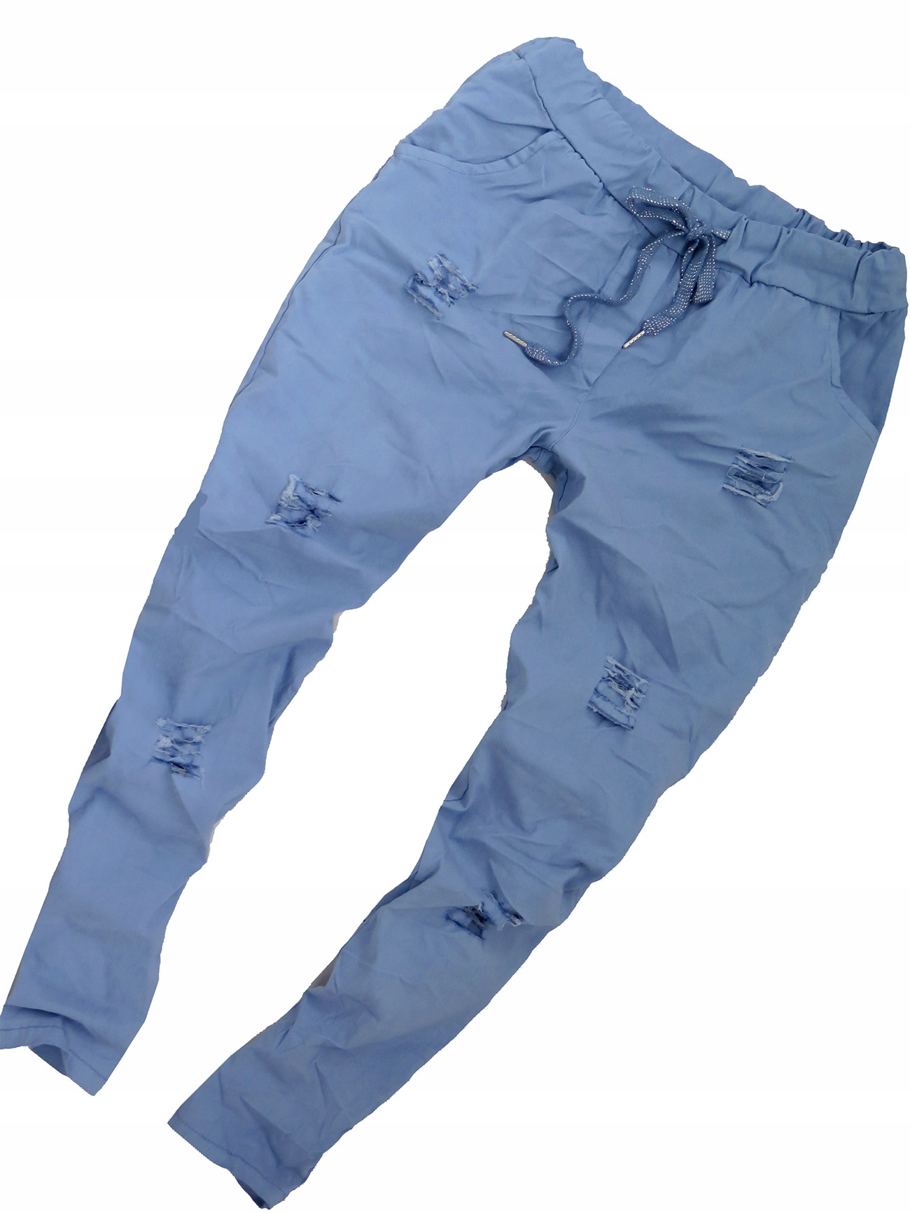 SPODNIE SOFT GNIOTKI 40 42 44 46BAGGY BIANCO ITALY Fason inny