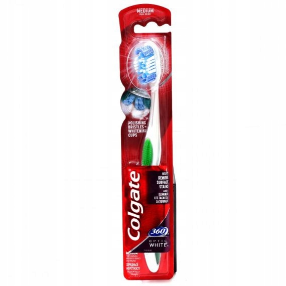 COLGATE SZCZOTECZKA 360 OPTIC WHITE ŚREDNIA
