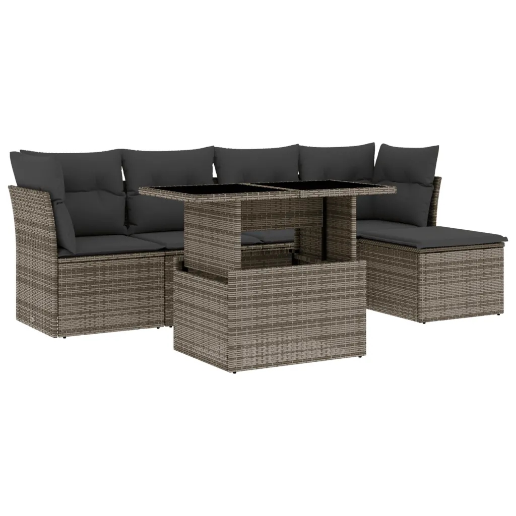 Modulární zahradní nábytek set šedý Pe ratan 62 x 62 x 69 cm