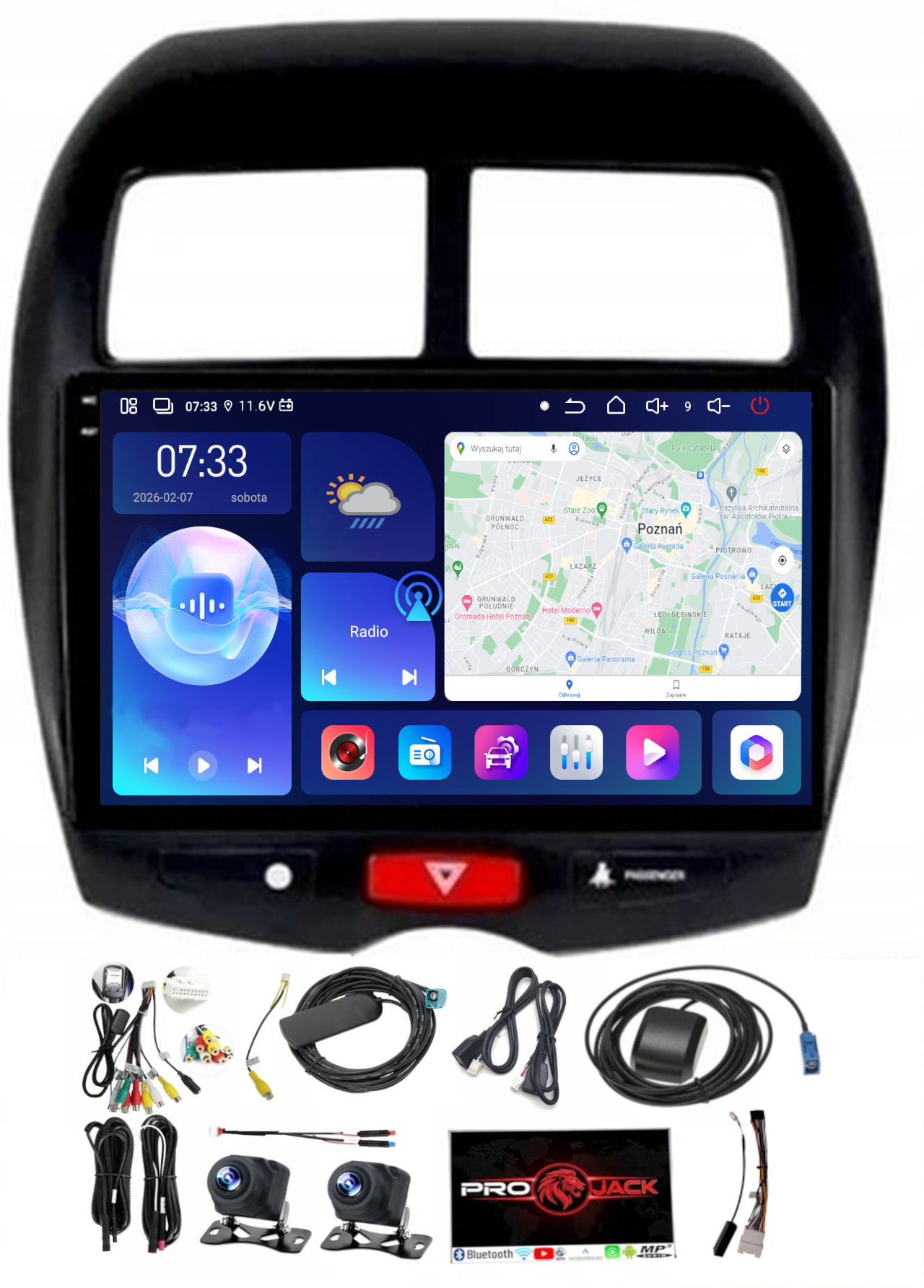Autorádio Gps Android Bt Mitsubishi Asx 2010-2016 Carplay Usb 6/128GB Sim