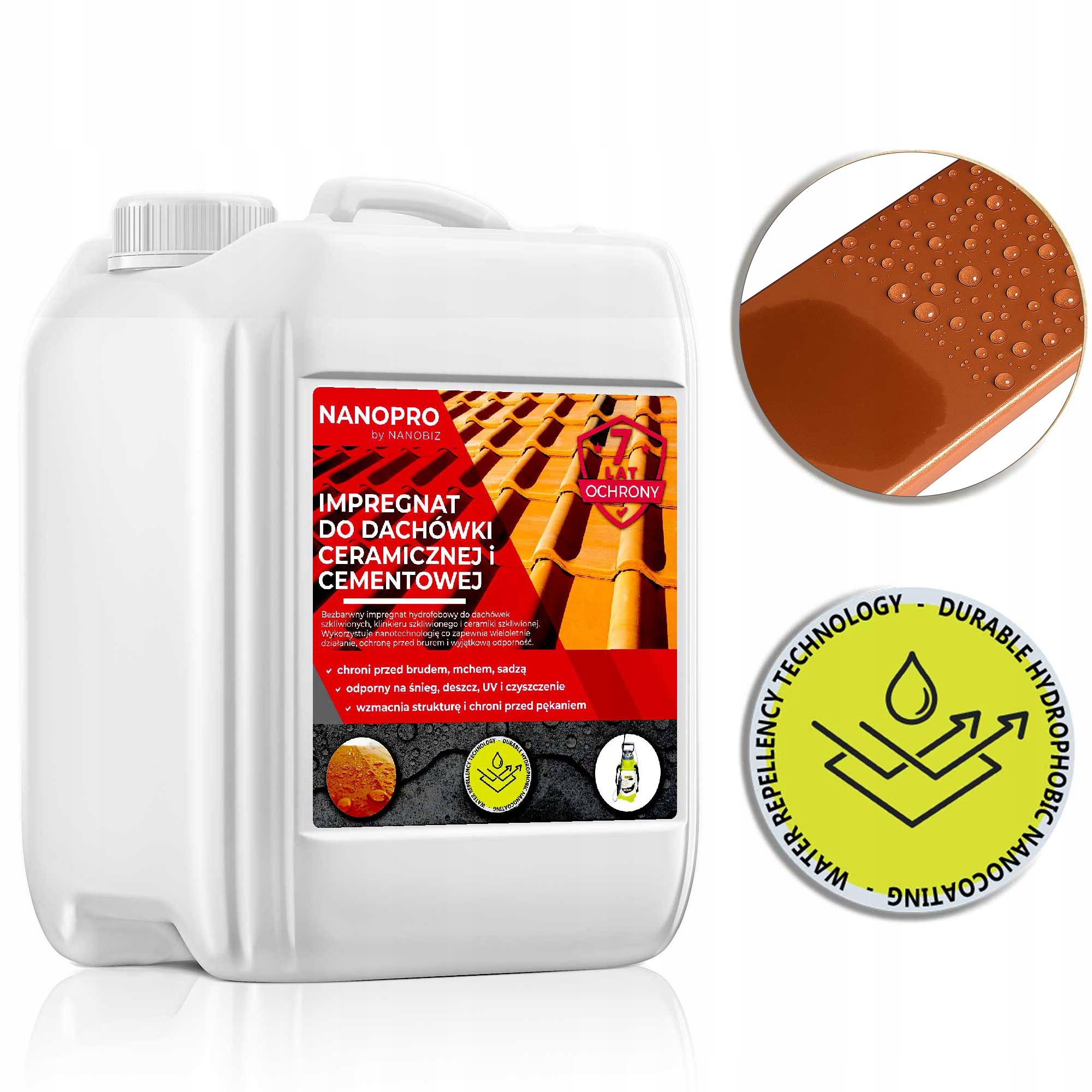 Nanopro Impregnat do dachówki szkliwionej, betonowej i ceramicznej 5L
