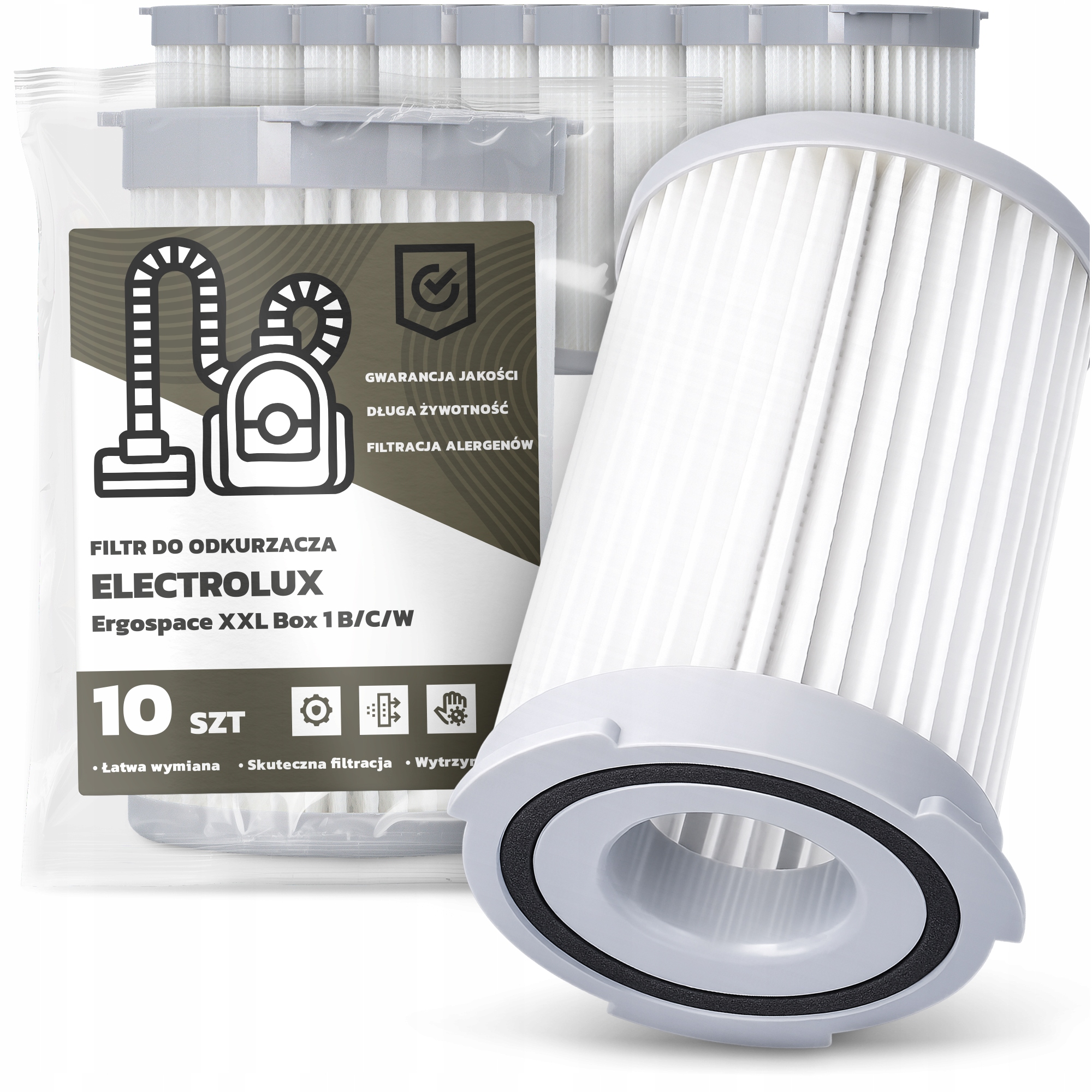 10 x Vzduchový Filtr pro vysavač Electrolux Ergospace XXL Box 1 B/c/w Em-w