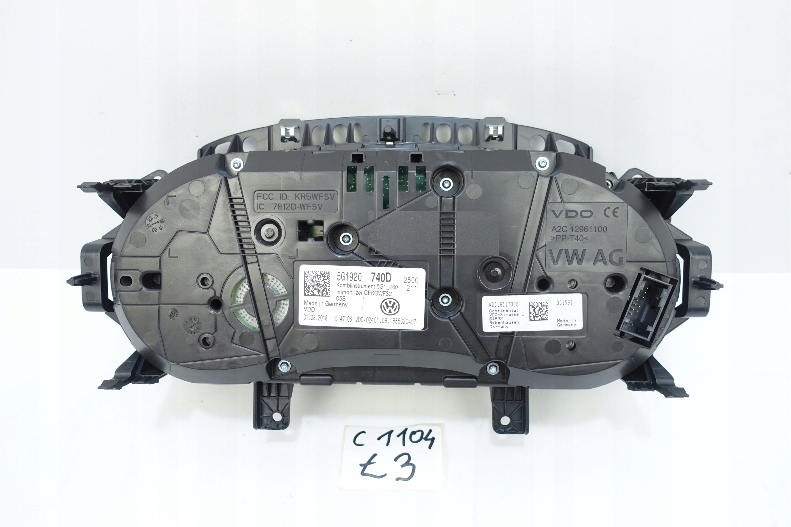 dials dials VW GOLF VII 7 5G 40116KM 5G1920740D