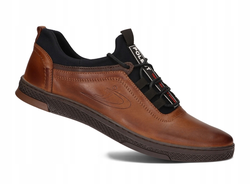 BUTY MĘSKIE SKÓRA CASUAL POLBUT K-24 CAMEL 48 Oryginalne opakowanie producenta pudełko