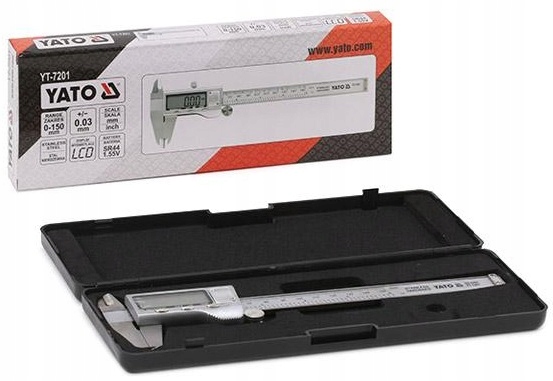 YATO STALOWA SUWMIARKA ELEKTRONICZNA 150mm 0,03mm YT-7201+ ETUI Dokładność pomiaru 0.02 +/- mm