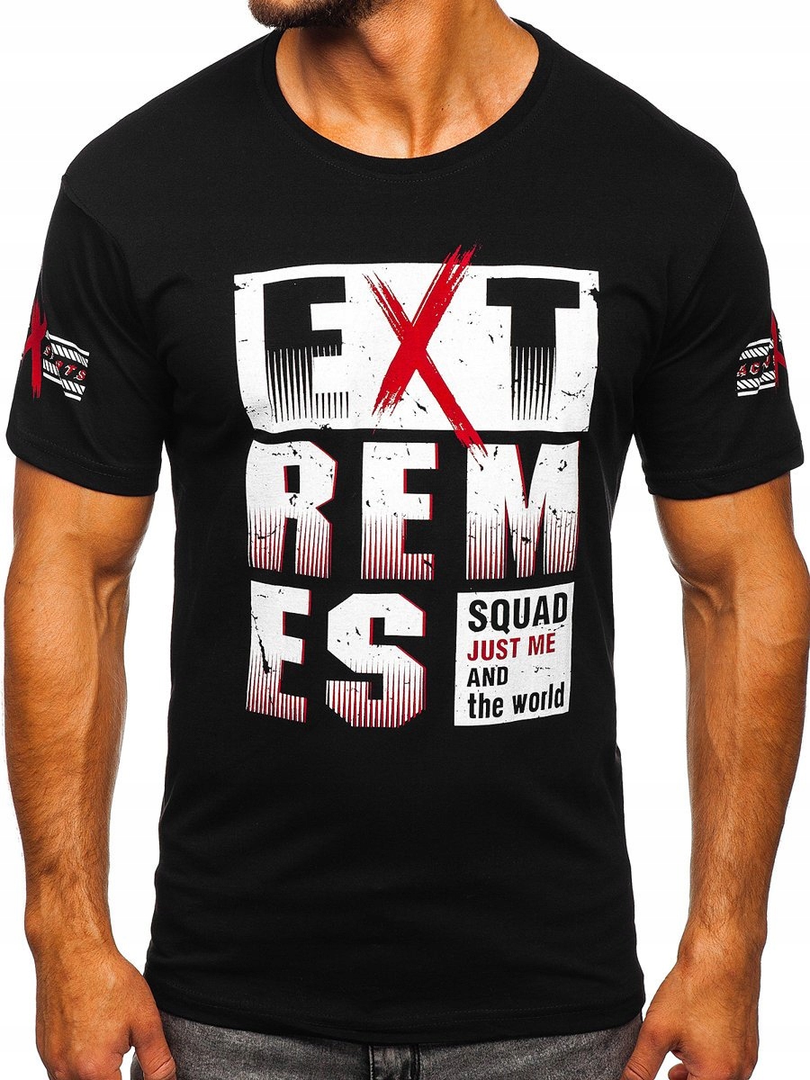 

T-shirt Męski Z Nadrukiem Czarny 14312 Rozmiar_xl