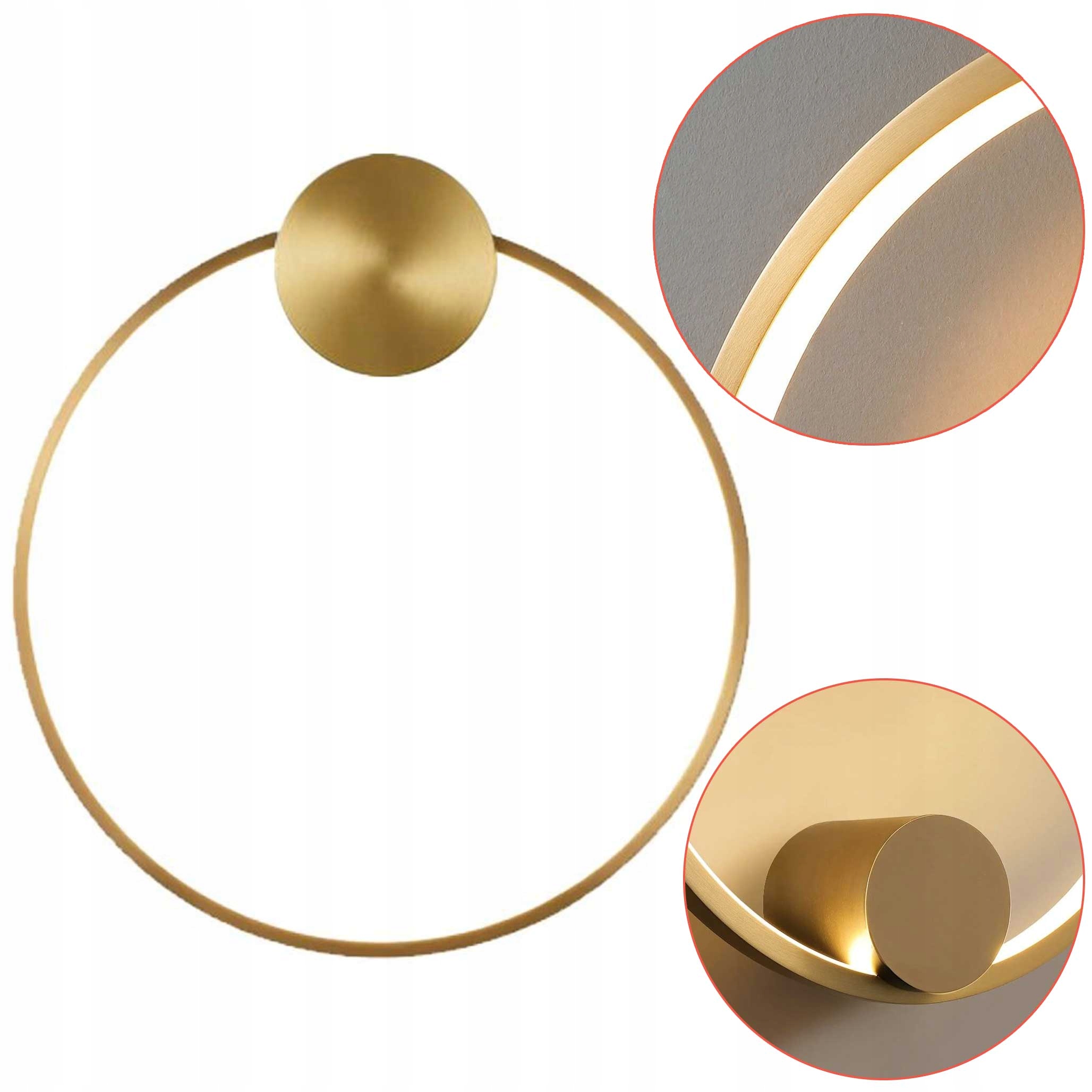 Led nástenné svietidlo 40 cm Zlatý okrúhly Old Gold Zlatý kartáčovaný
