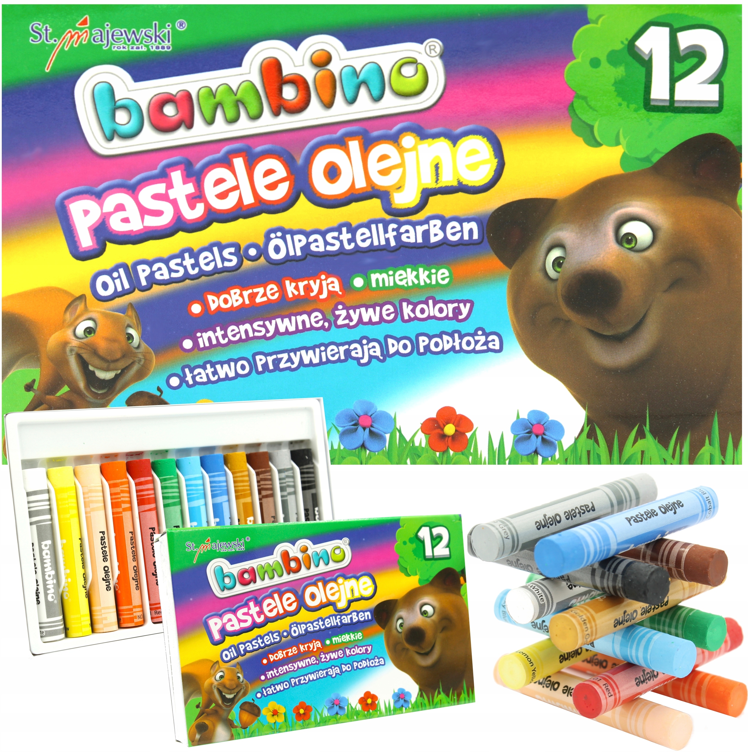 

Bambino pastele olejne szkolne kredki