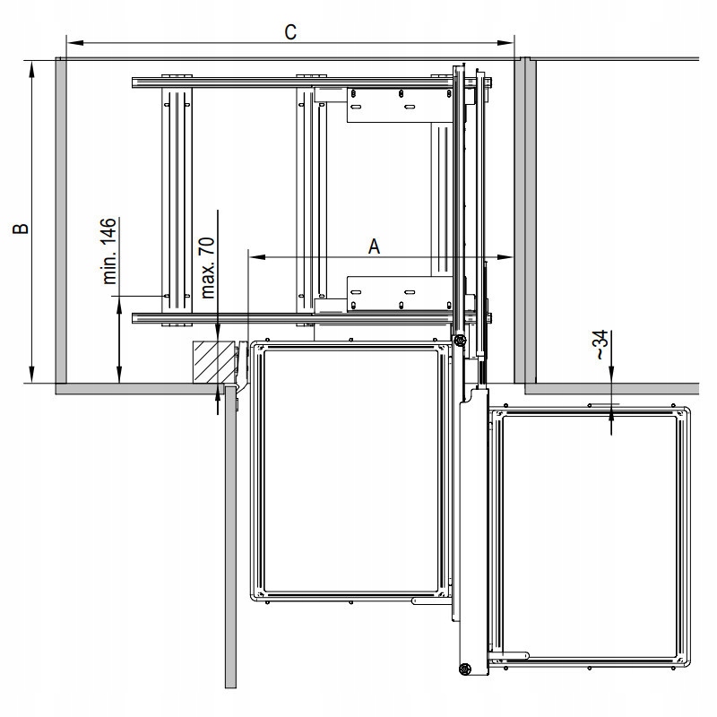 Kosz narożny magic corner REJS MAXIMA CLASSIC 1200 cichy domyk chrom prawy Producent Rejs