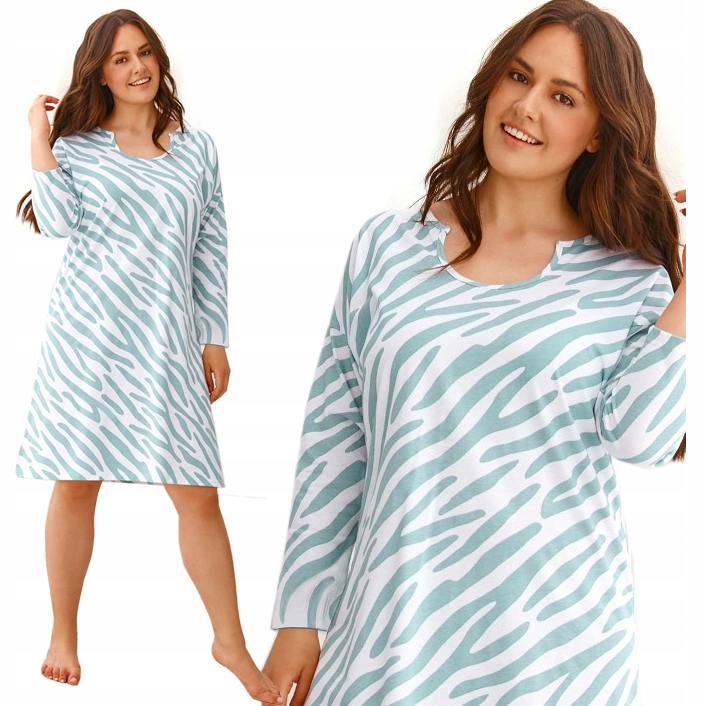 

Koszula nocna Miętowa Zebra Taro Plus Size 2XL