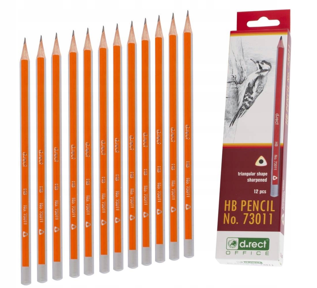 OŁÓWEK HB 73011 TRIO OSTRZONY BEZ GUMKI - 12szt