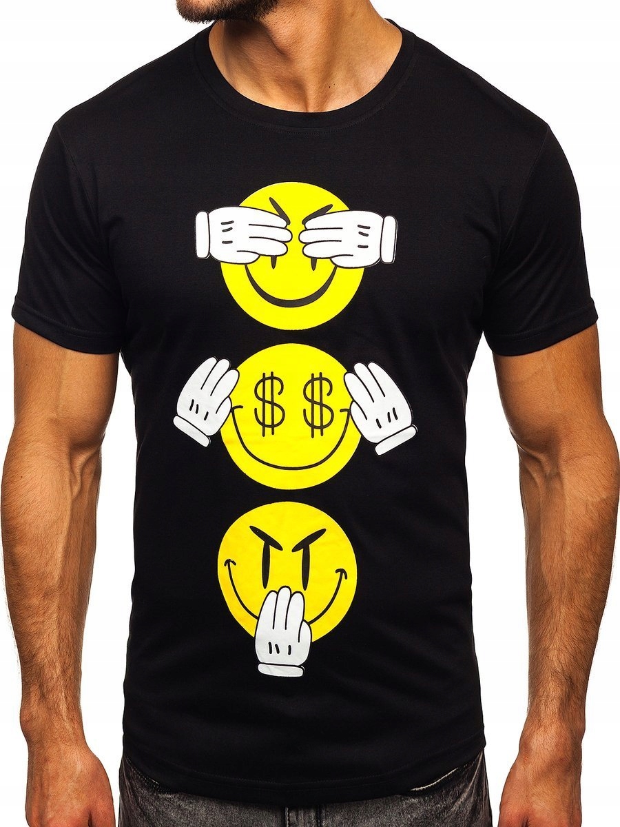

T-shirt Z Nadrukiem Czarny KS2385 Rozmiar_m