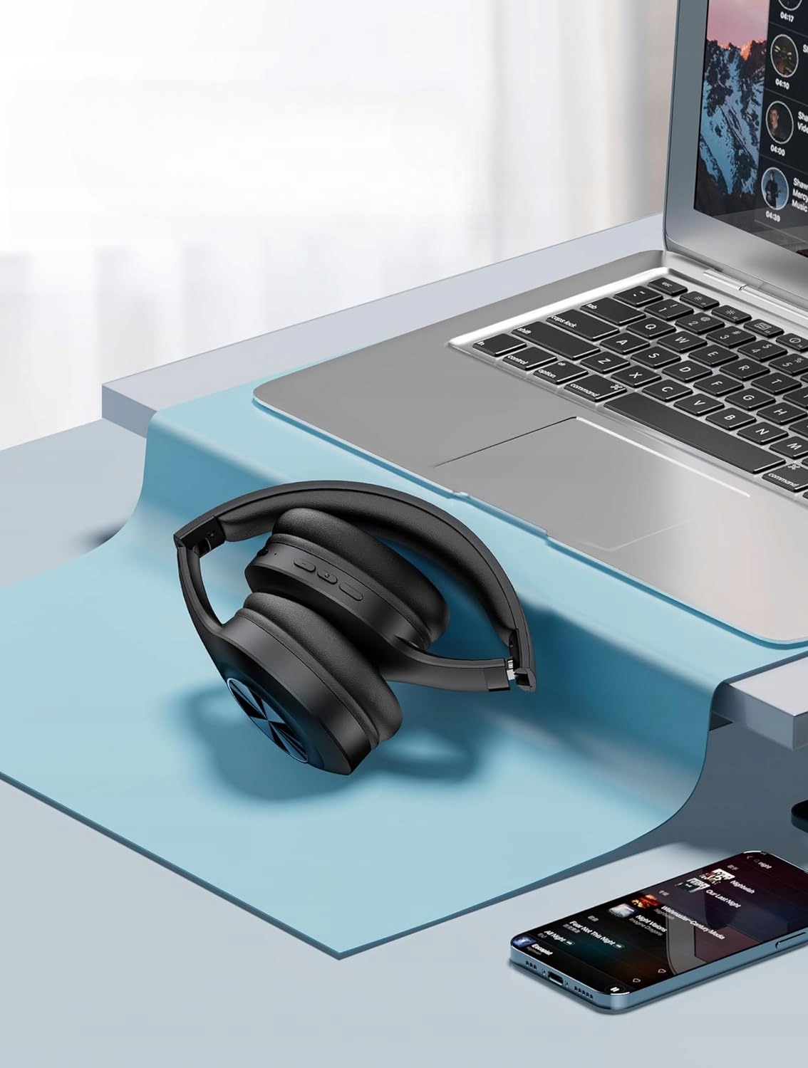 BEZPRZEWODOWE SŁUCHAWKI NAUSZNE BLUETOOTH CZARNE TK-HS006 TECKNET Konstrukcja otwarta