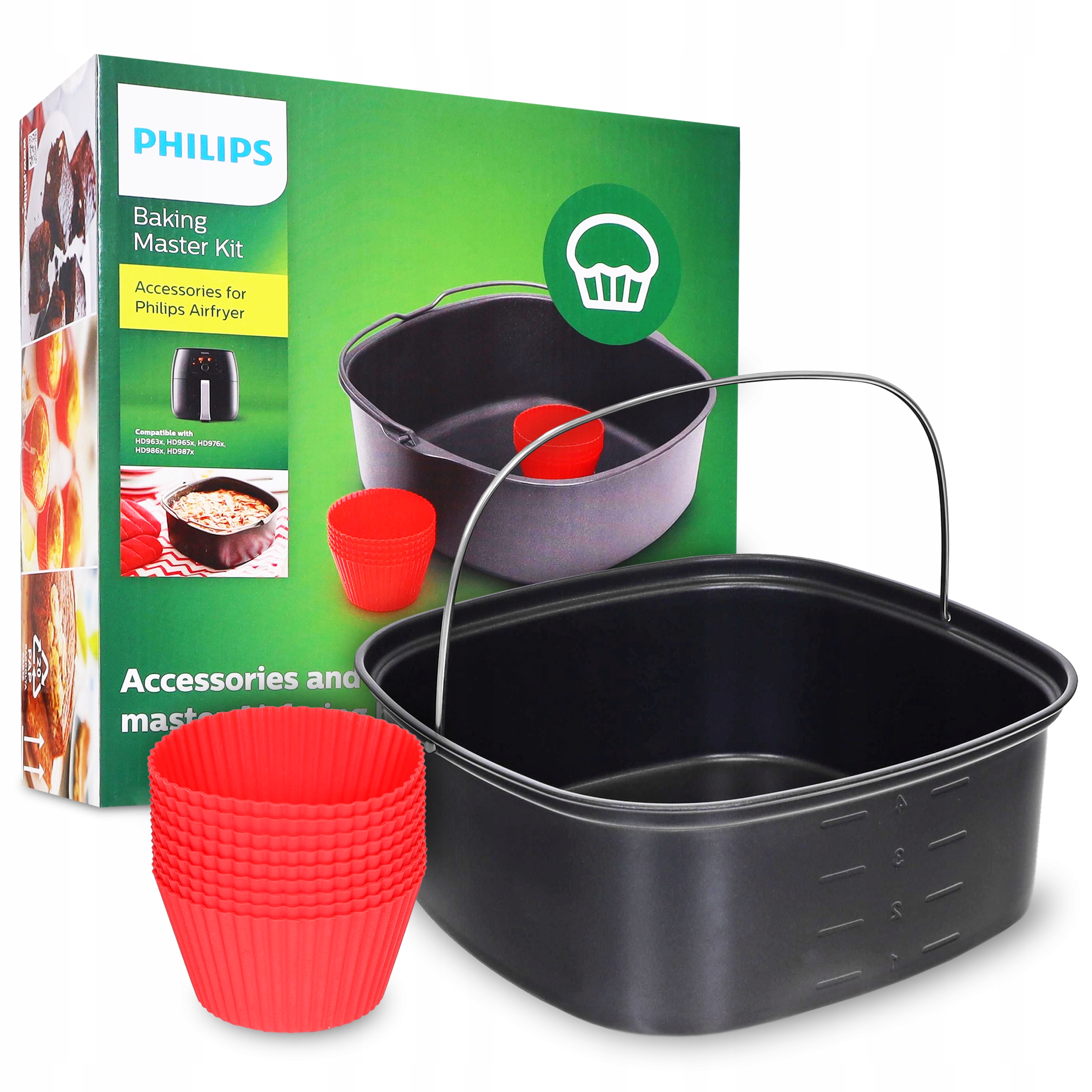 Sada na pečenie Philips HD9956/00 AirFryer Ovi Smart XXL 9 formičiek