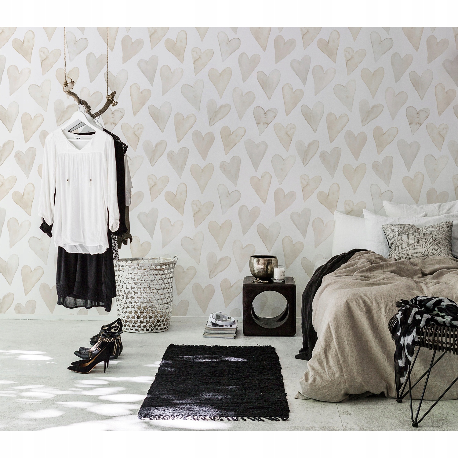 

Samoprzylepna fototapeta Beżowe serca 312x219 cm