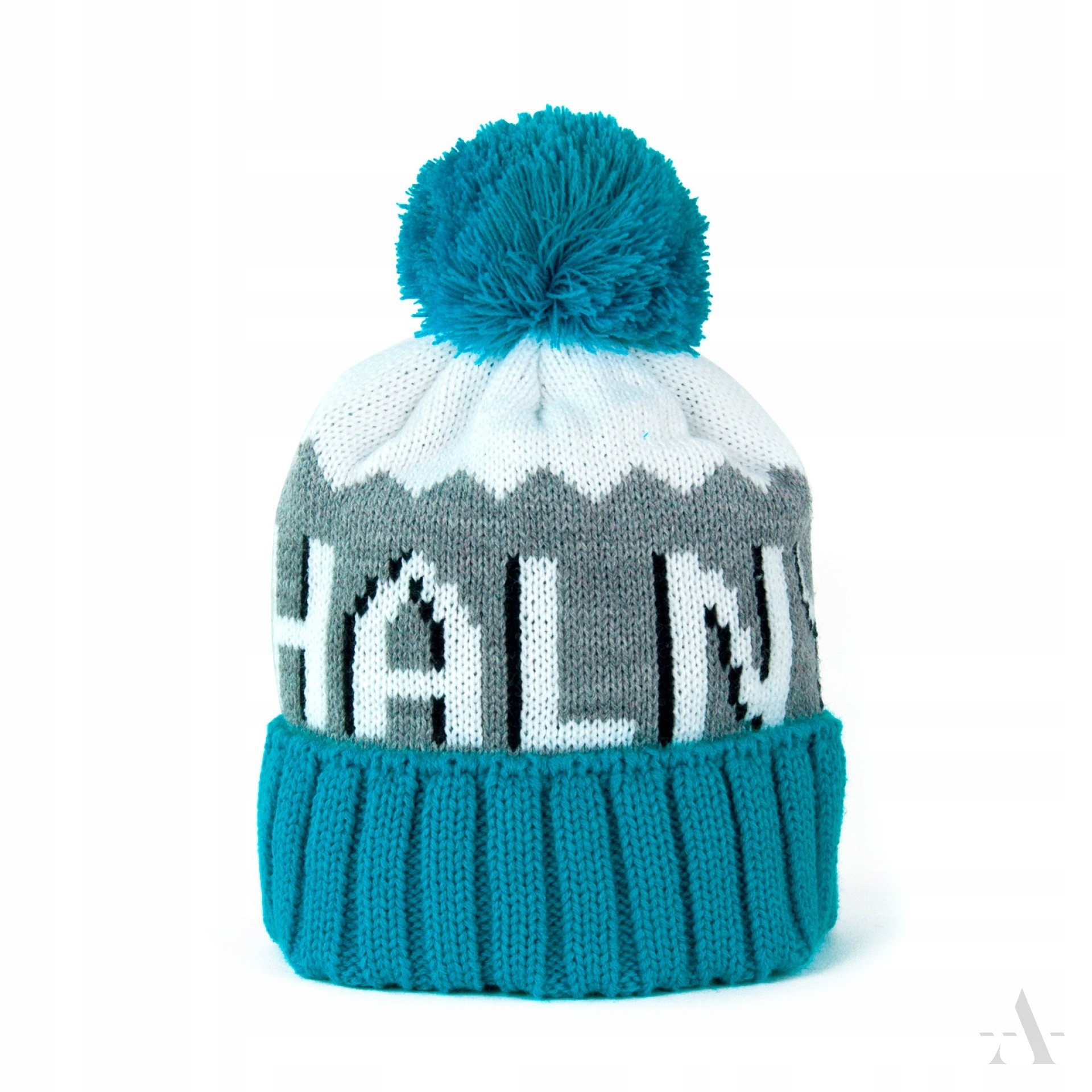 

Czapka zimowa z pomponem z napisem Halny góry