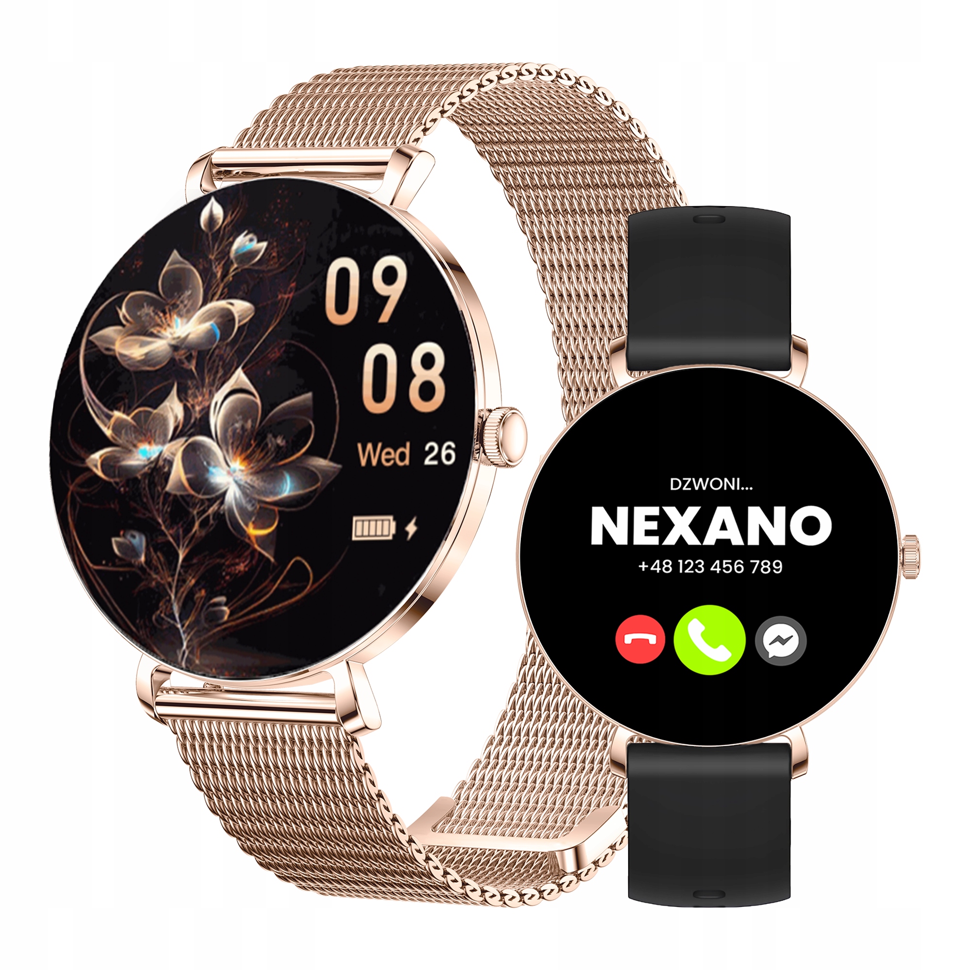 Smartwatch Damski Zegarek Smart Watch Rozmowy Menu Polskie Zdrowie 3 Paski