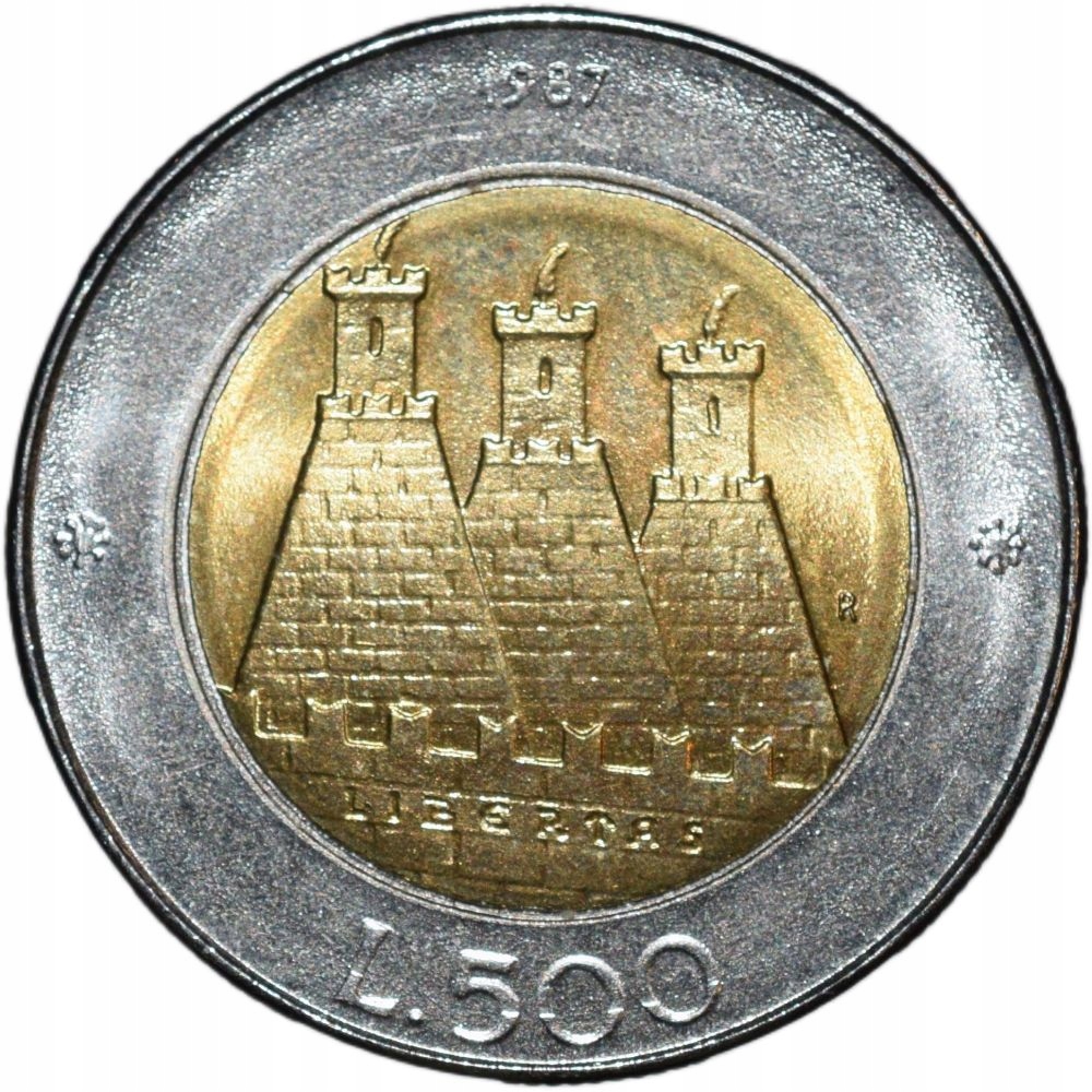 San Marino 500 lirów 1987