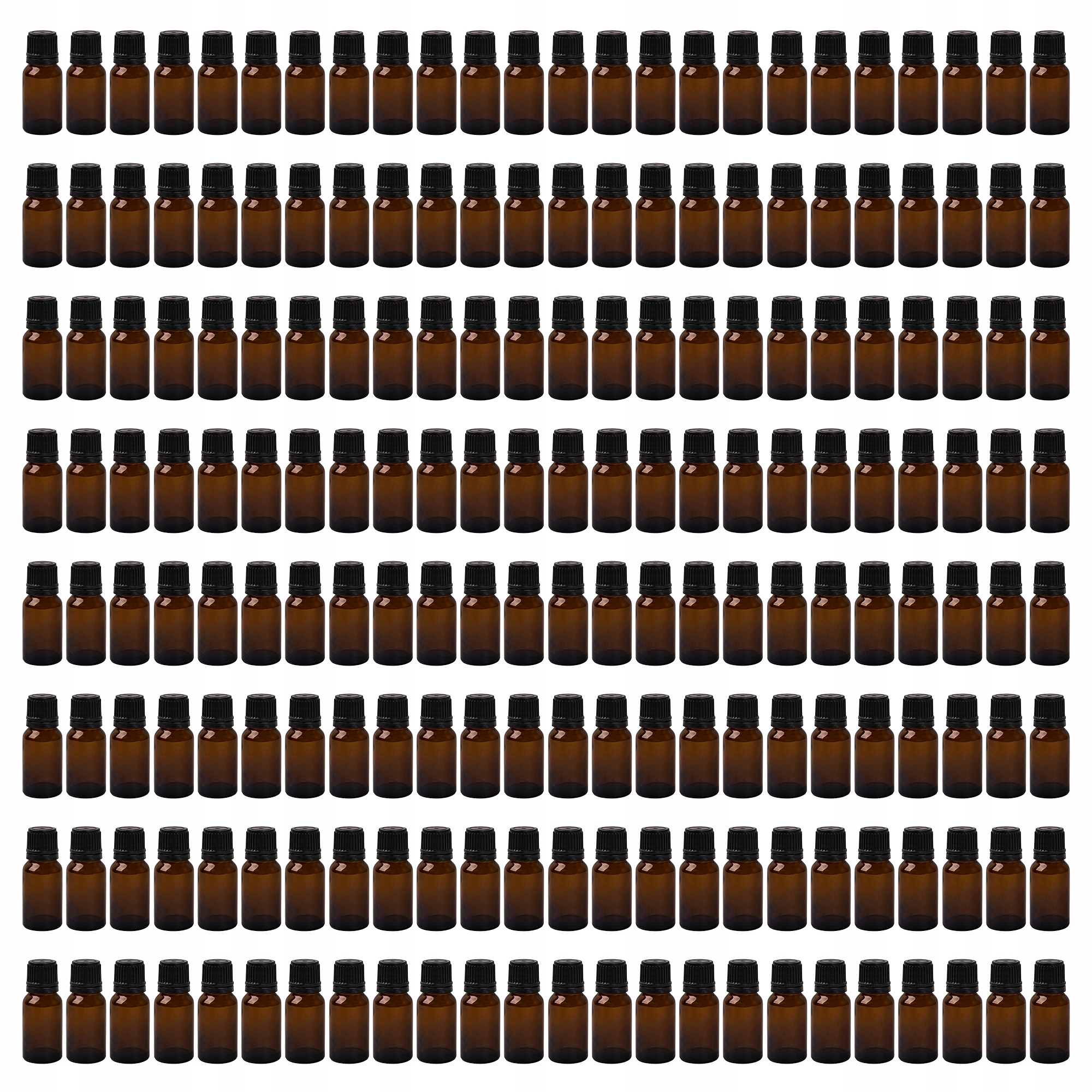 192 Szt. Szklane Butelki 10ML Ciemne Szkło Nakrętki Z Kroplomierzem