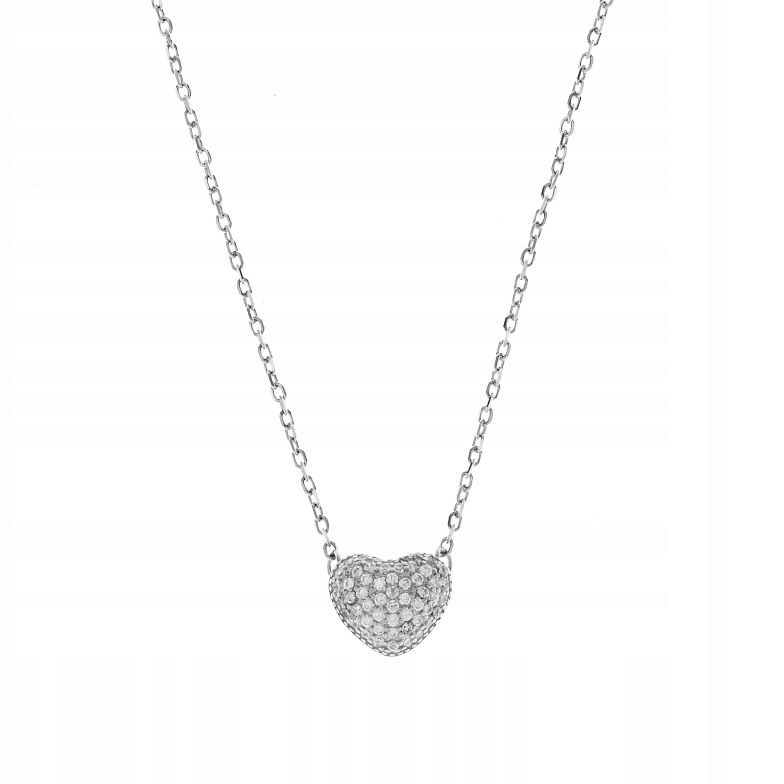 Stříbrný náhrdelník 925 s prolamovaným srdcem a zirkony