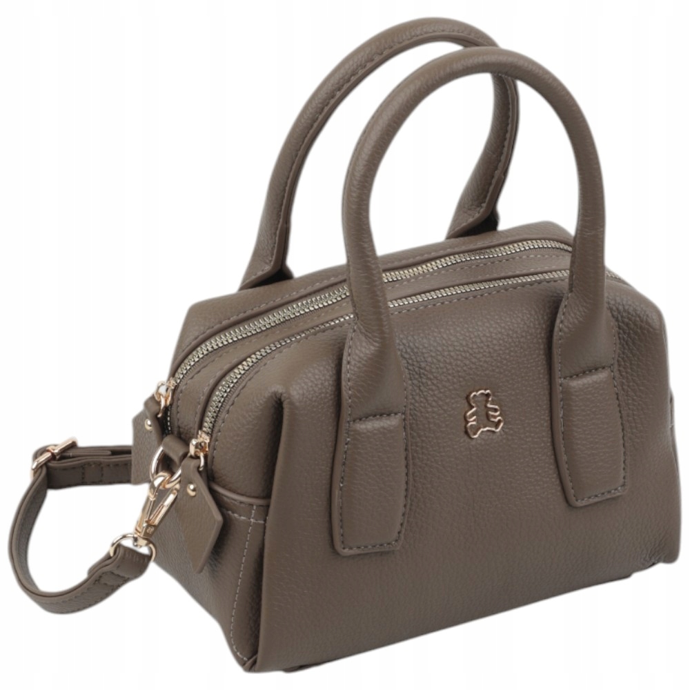 TOREBKA DAMSKA NA RAMIĘ LISTONOSZKA skóra ekologiczna TAUPE